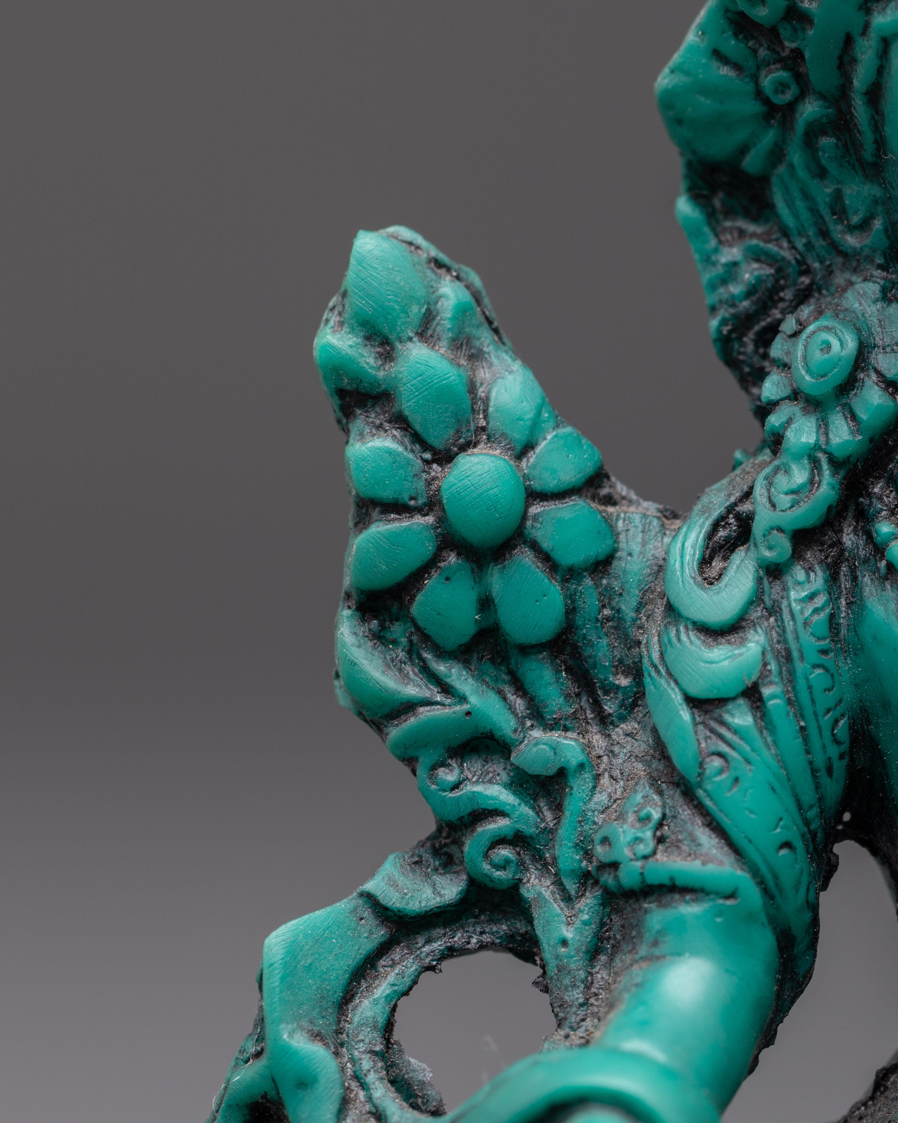 Tibetan Buddhist Goddess Green Tara | Handcrafted Turquoise Art with Spiritual Energy
