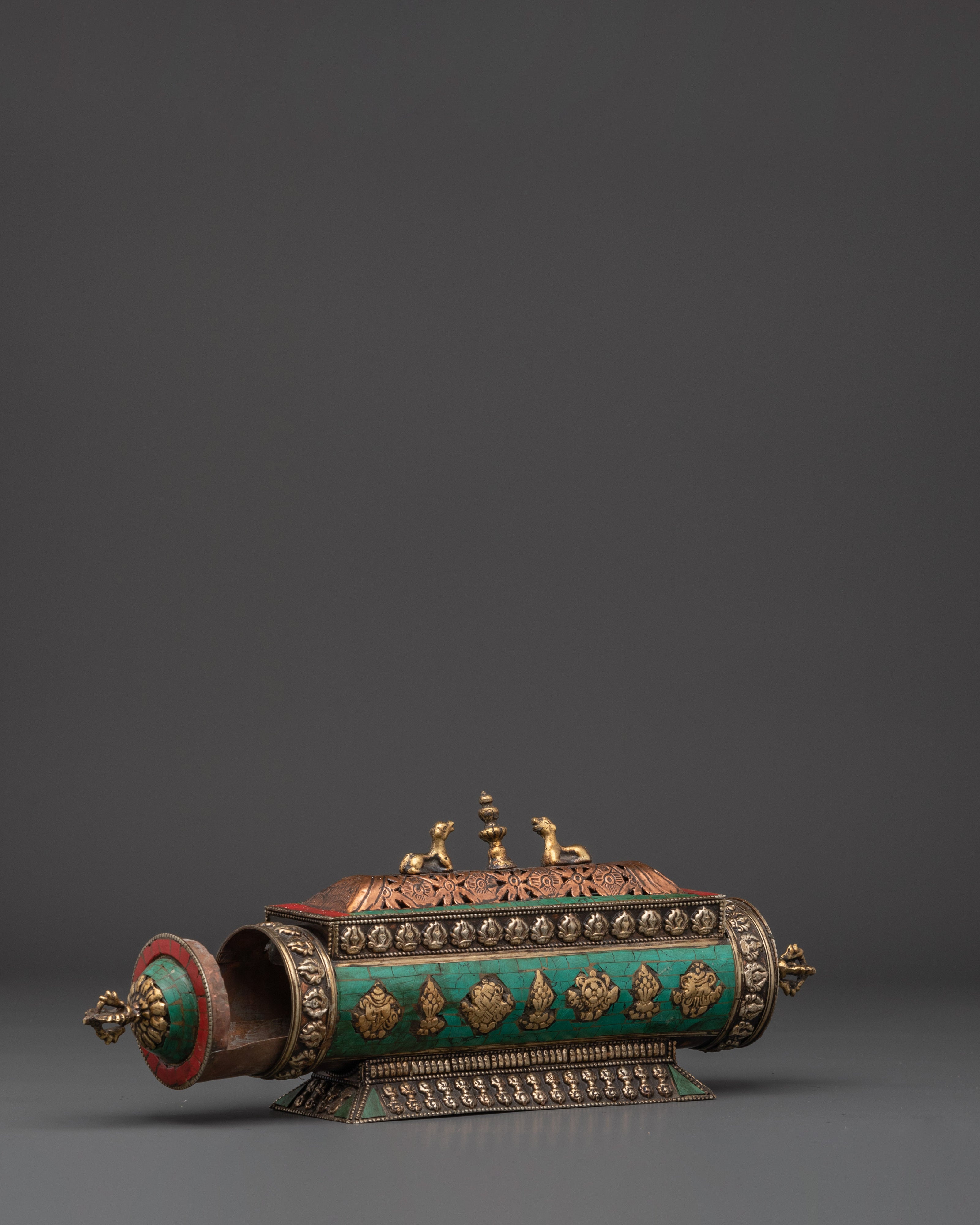 Tibetan Handcrafted Brass Incense Burner | Buddhist Ritual & Meditation Altar Decor