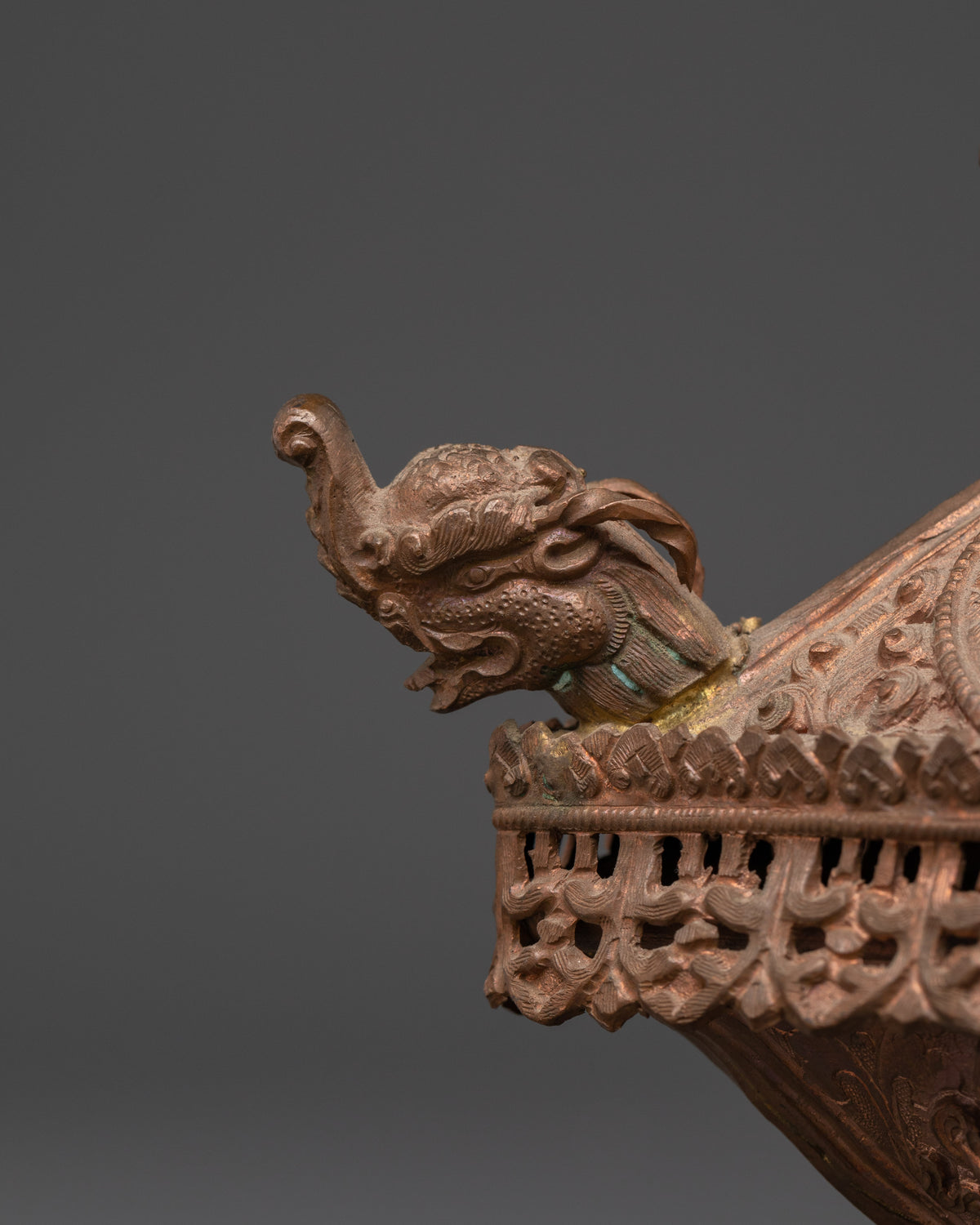 Tibetan Ritual Incense Burner | Handcrafted Copper Incense Burner for Sacred Ceremonies