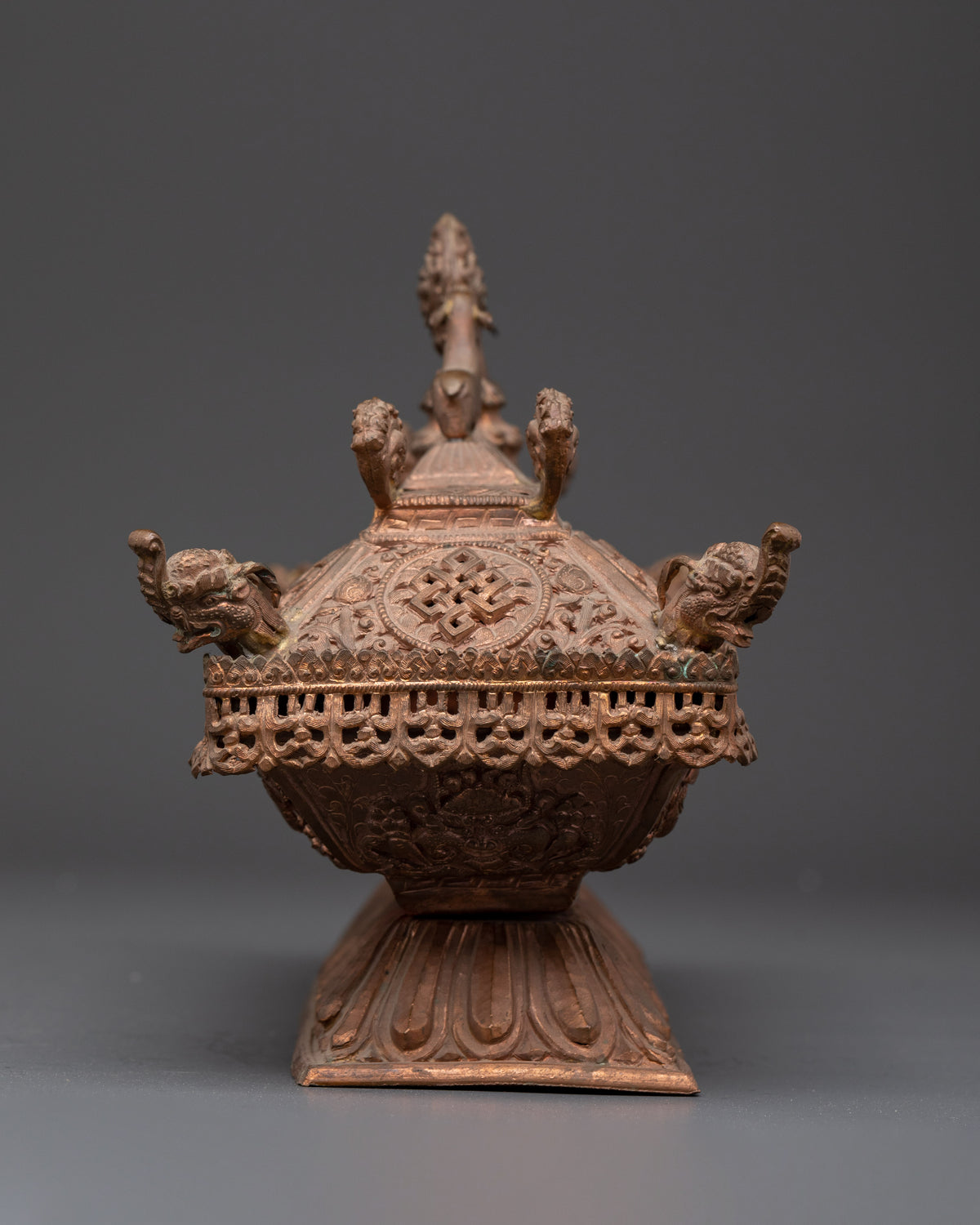 Tibetan Ritual Incense Burner | Handcrafted Copper Incense Burner for Sacred Ceremonies