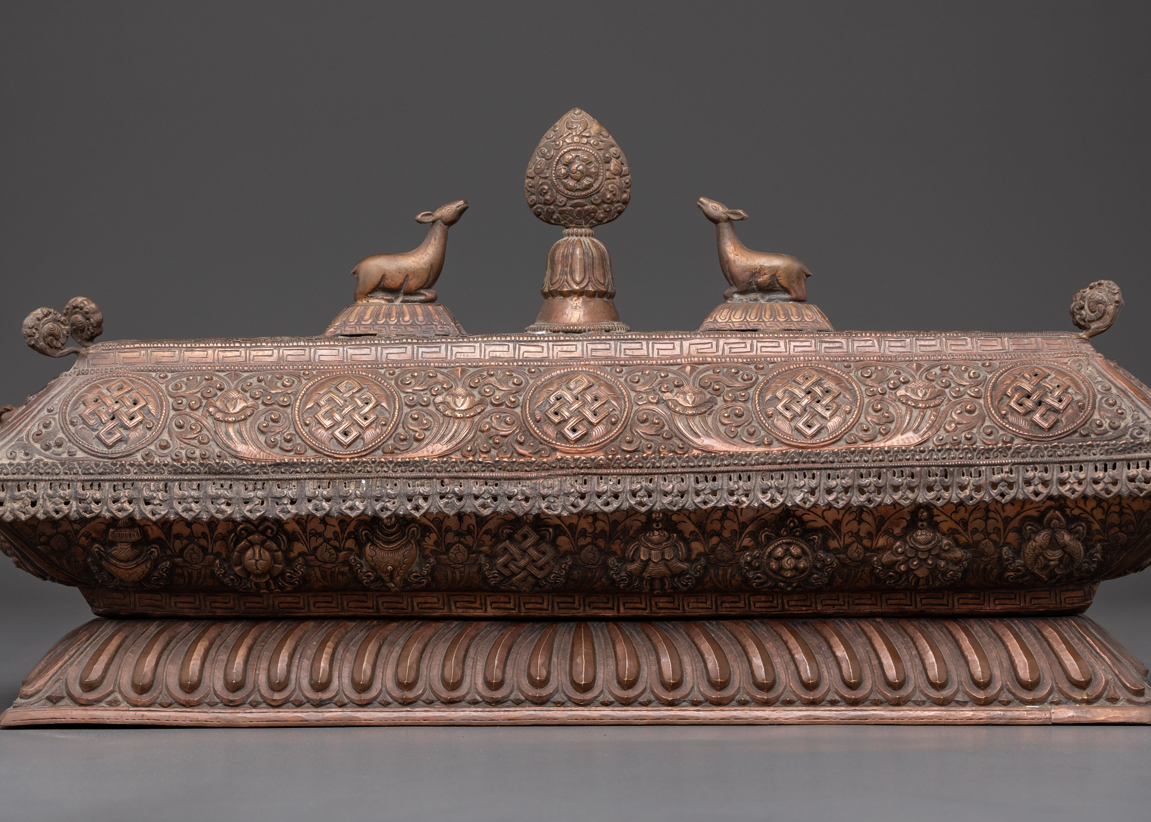 Handmade Spiritual Incense Burner | Oxidized Copper with Sacred Motifs