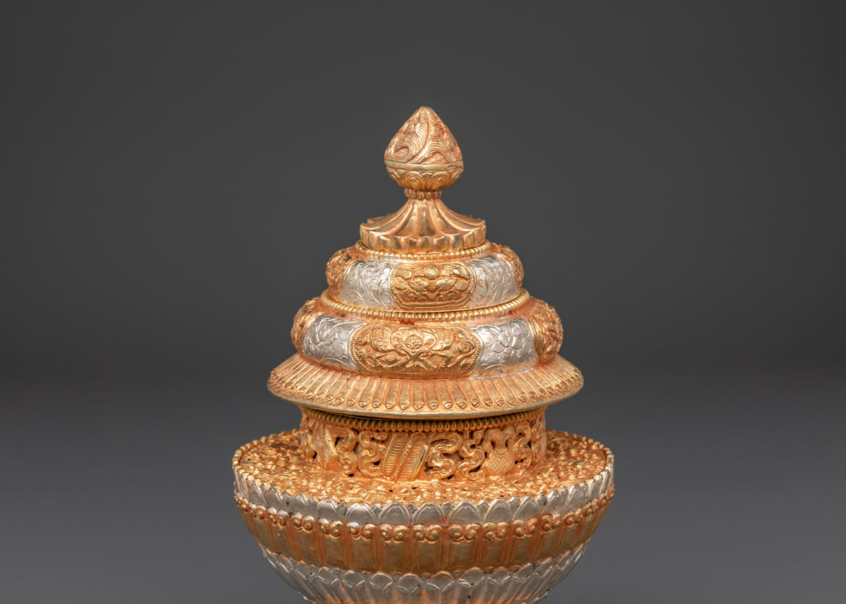 Himalayan Handcrafted Rice Pot | Traditional Copper & Silver Plated Art