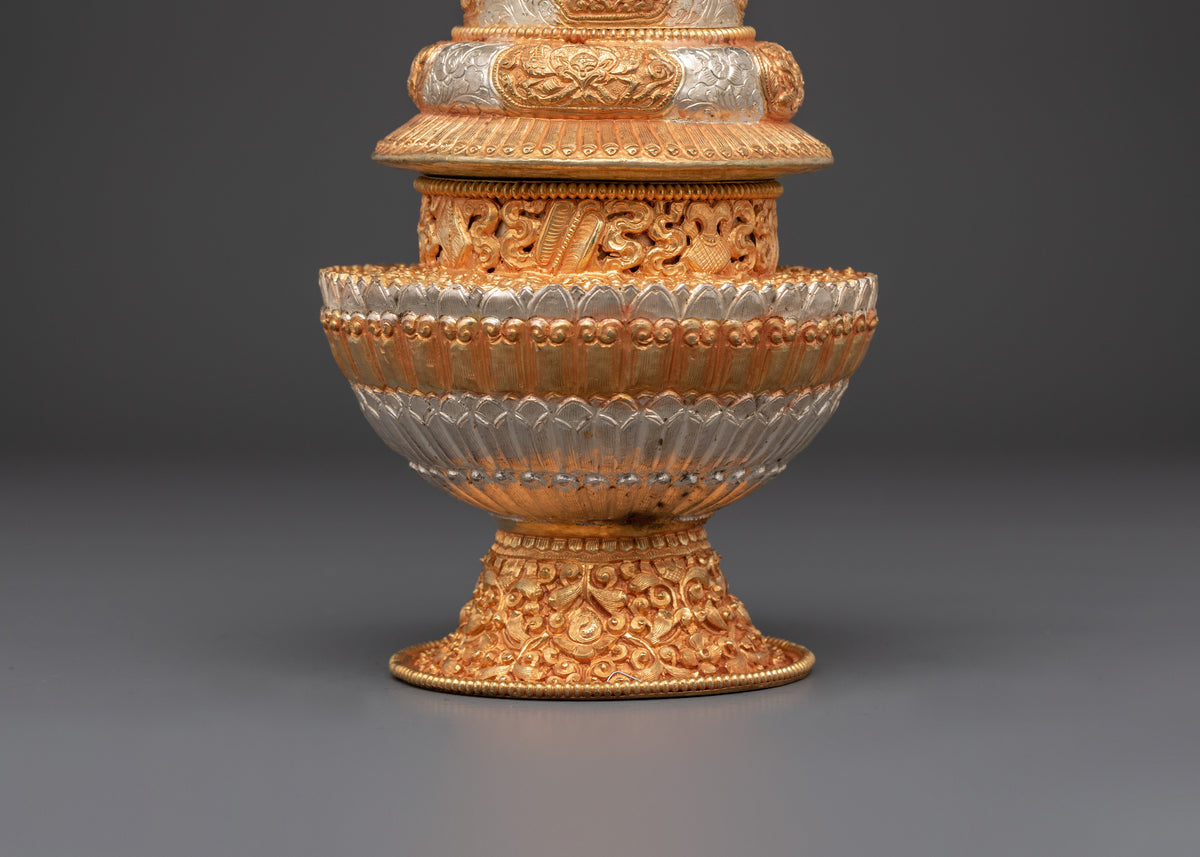 Himalayan Handcrafted Rice Pot | Traditional Copper & Silver Plated Art