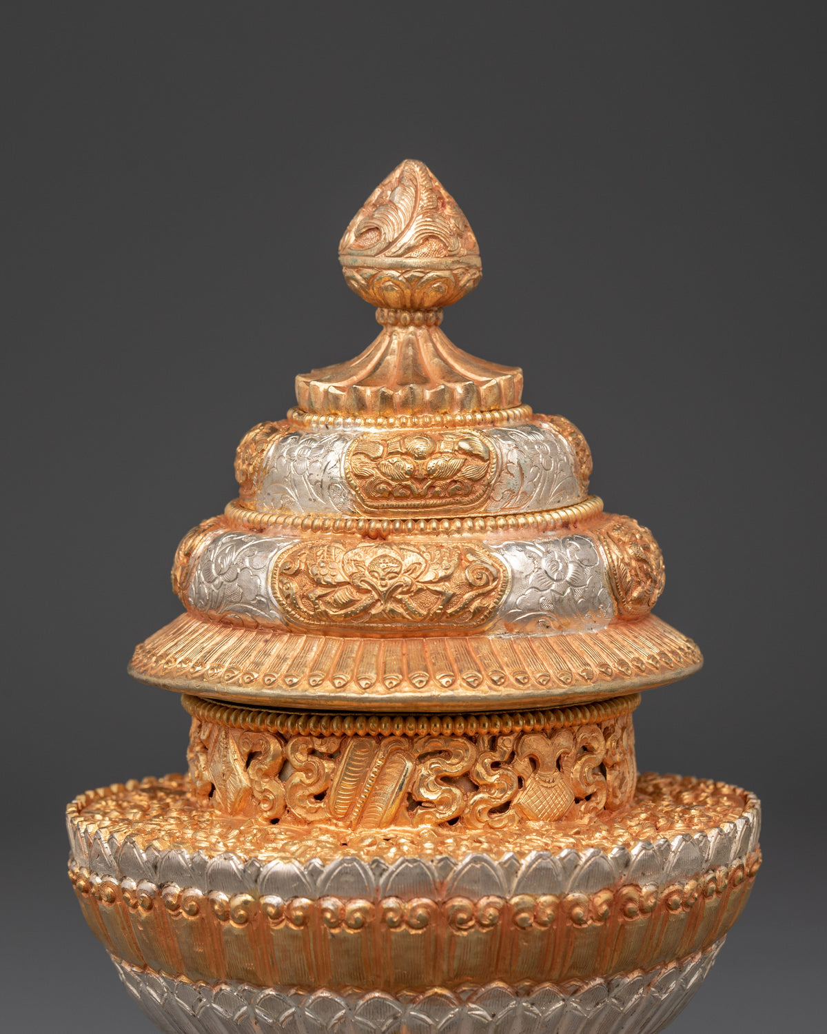 Himalayan Handcrafted Rice Pot | Traditional Copper & Silver Plated Art