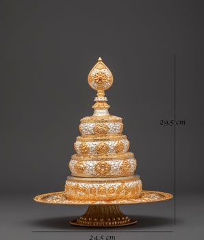 Exquisite Handcrafted Mandala Sculpture | Spiritual Gold & Silver Plated Decor