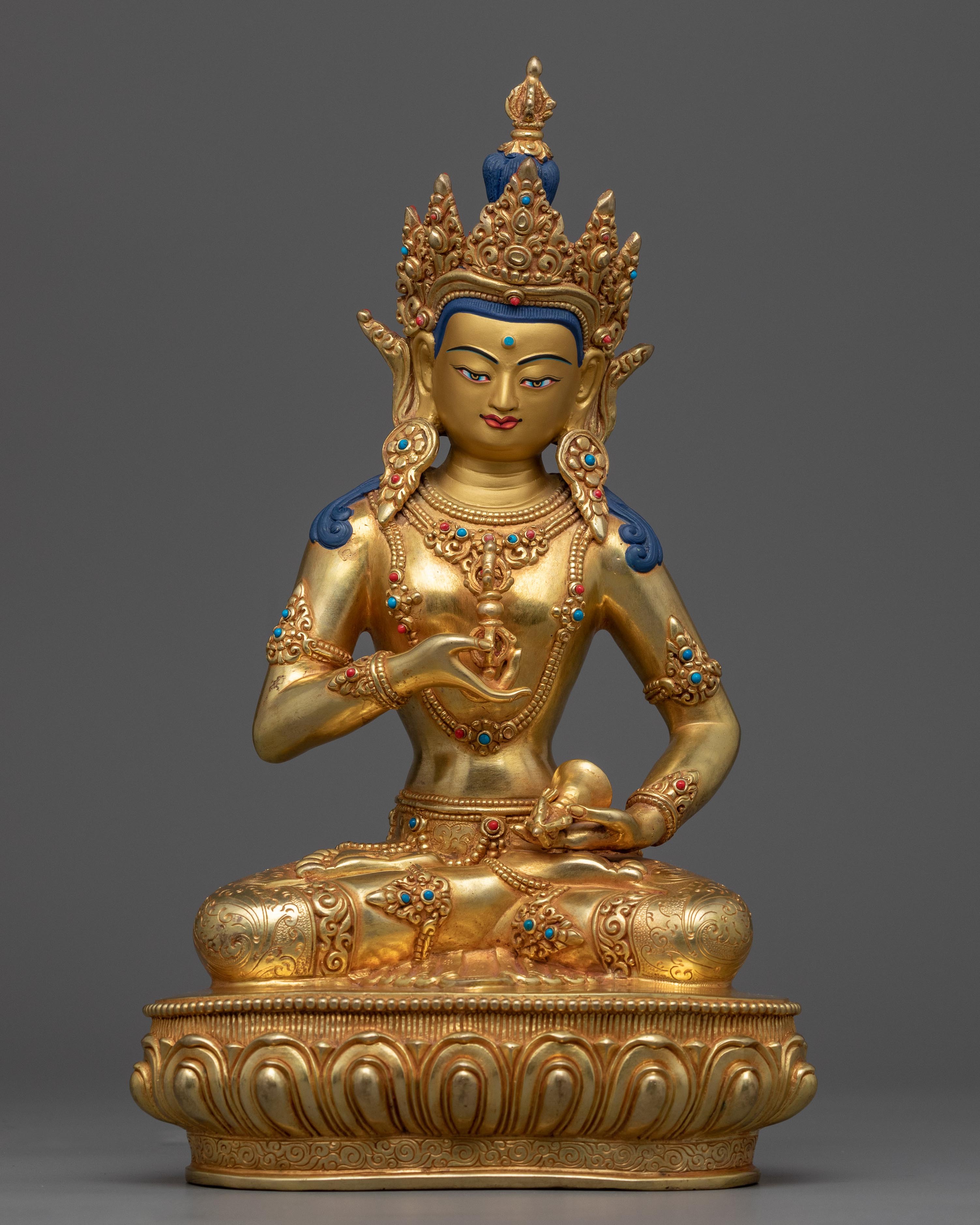 Vajrasattva 24k Gold Gilded Statue