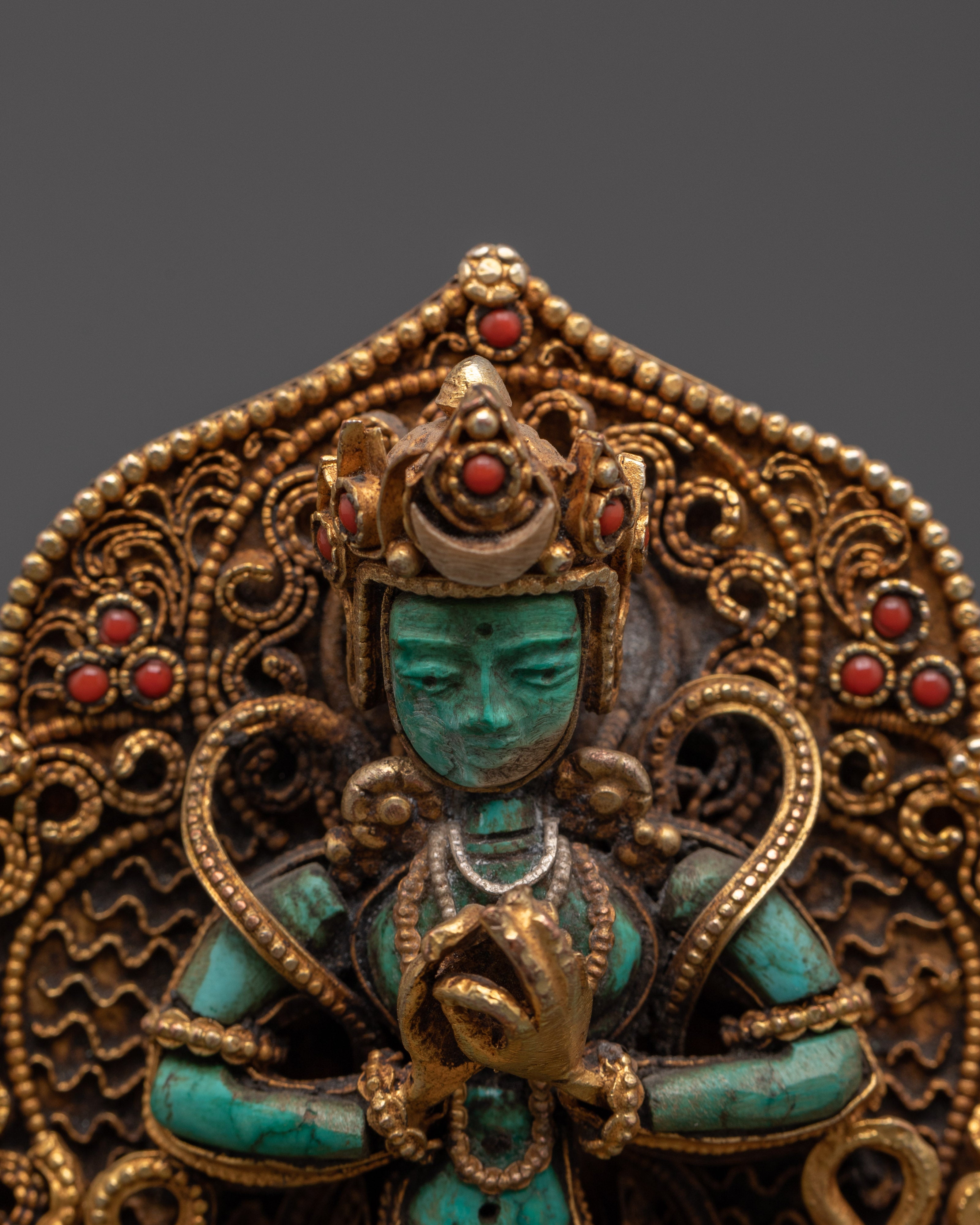 Tibetan Wisdom Deity Vairochana Statue | Representation of Compassion