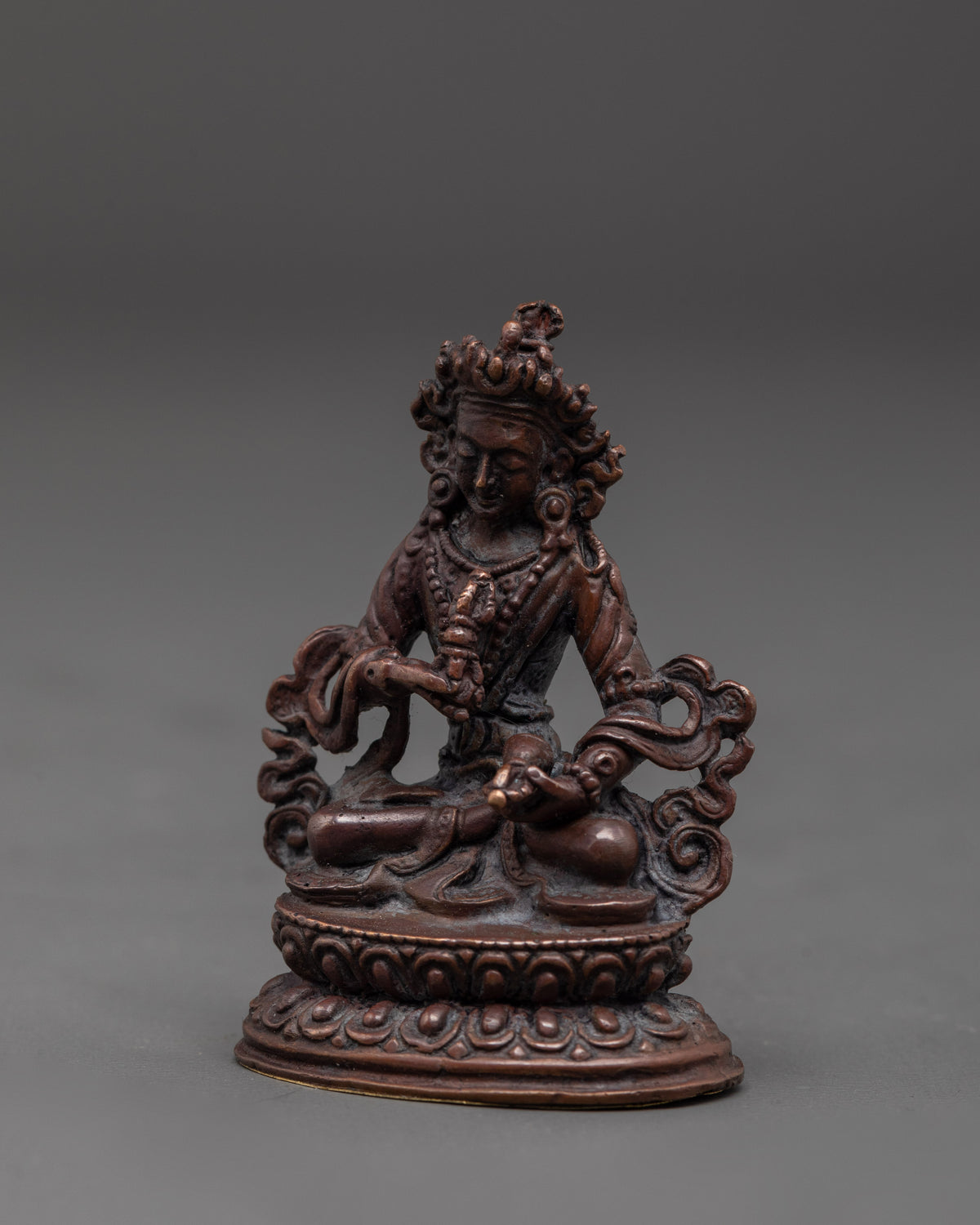 Vajrayana Vajrasattva Sculpture | Oxidized Copper Machine Made Buddhist Statue