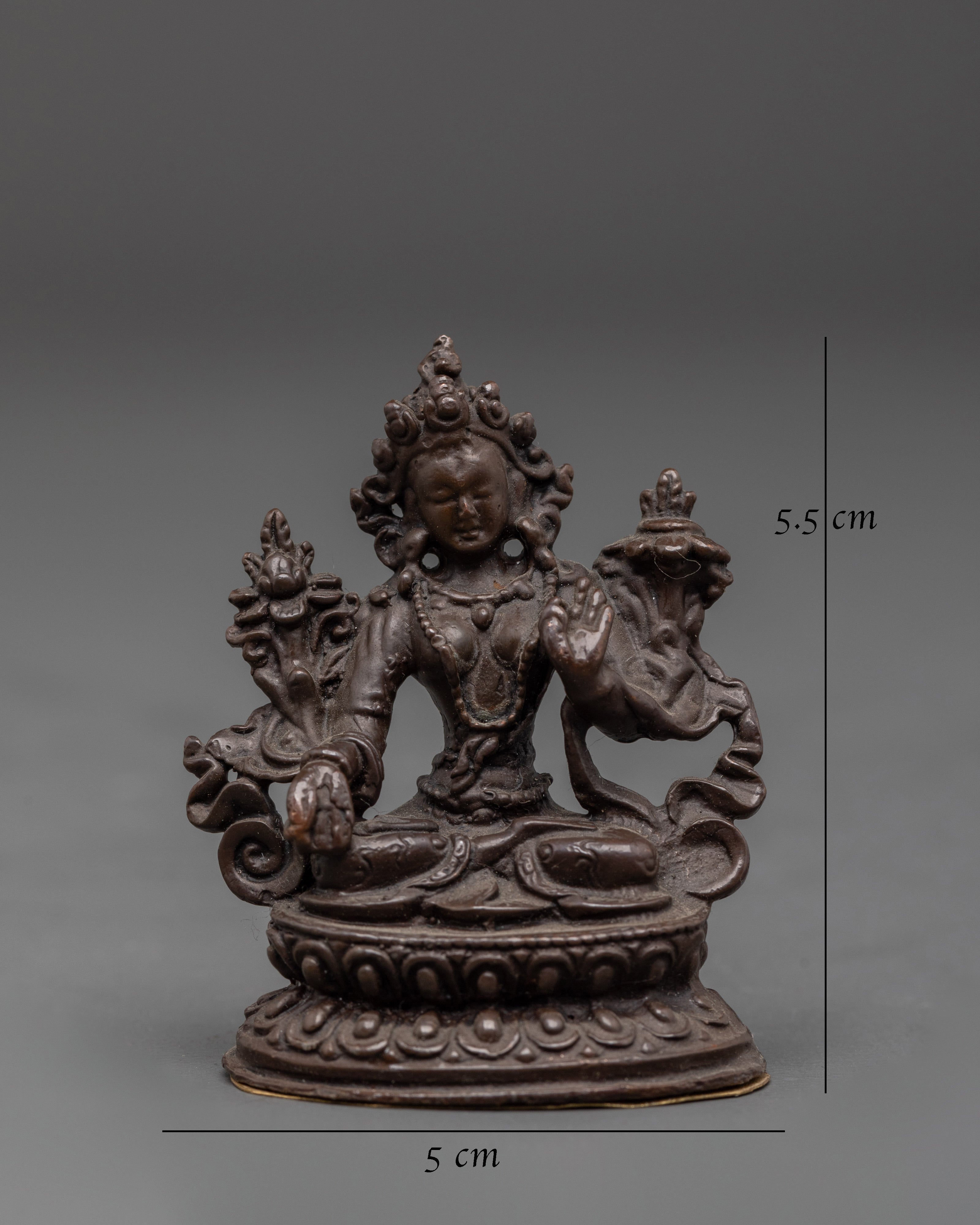 Traditional White Tara Buddhist Statue | Oxidized Copper Meditation Sculpture