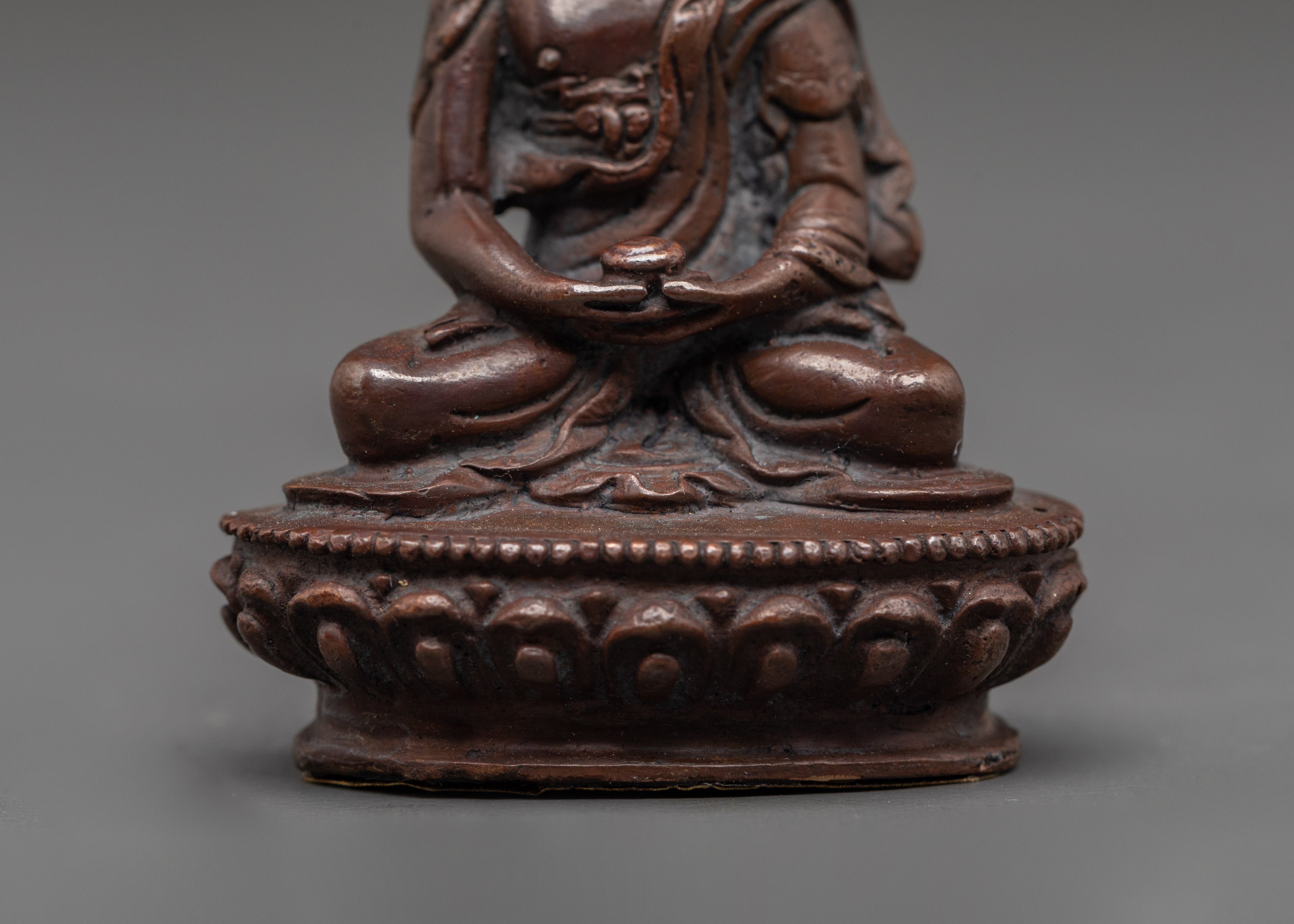 Amitabha Buddha Buddhist Sculpture | Oxidized Copper Meditation Statue