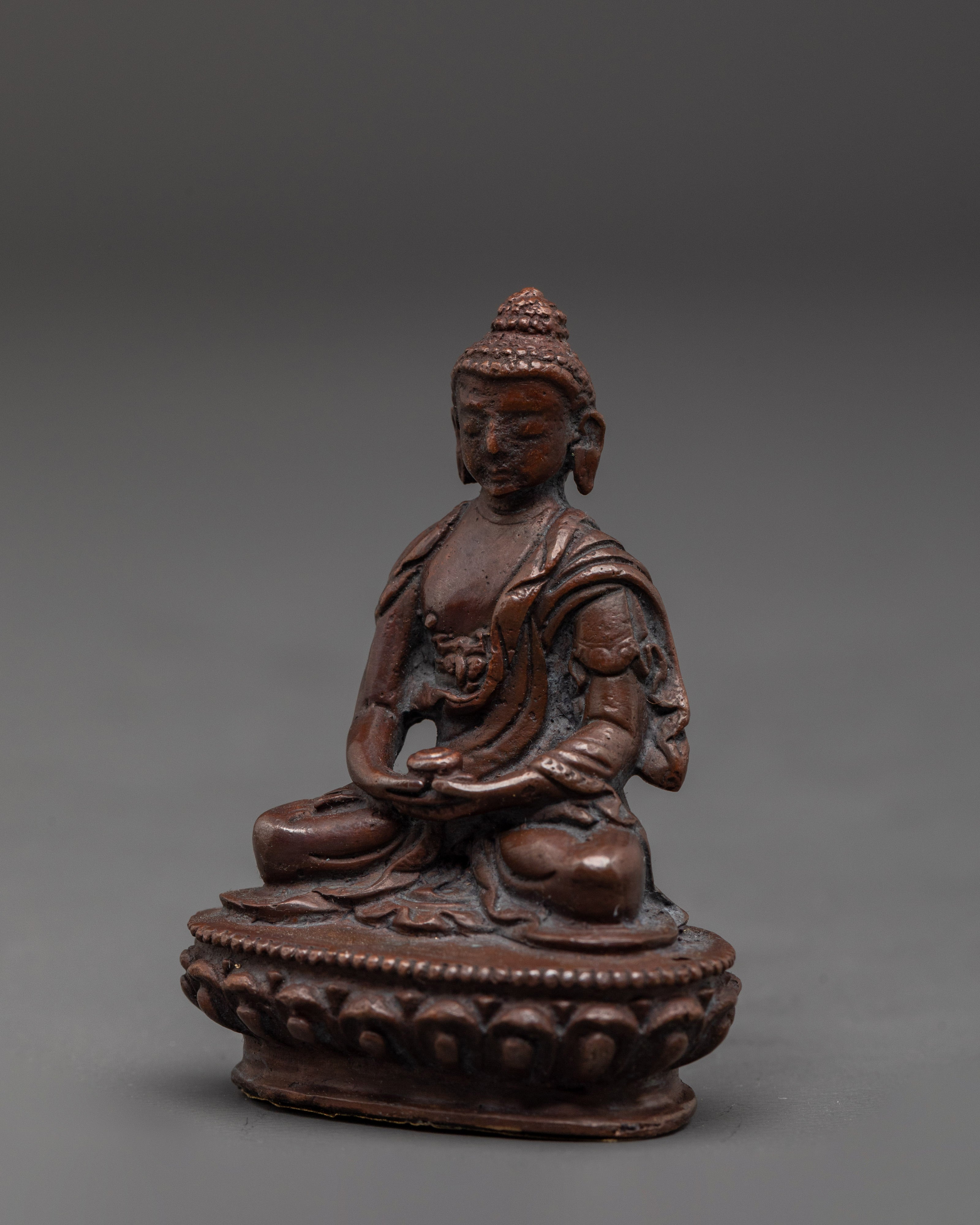 Amitabha Buddha Buddhist Sculpture | Oxidized Copper Meditation Statue