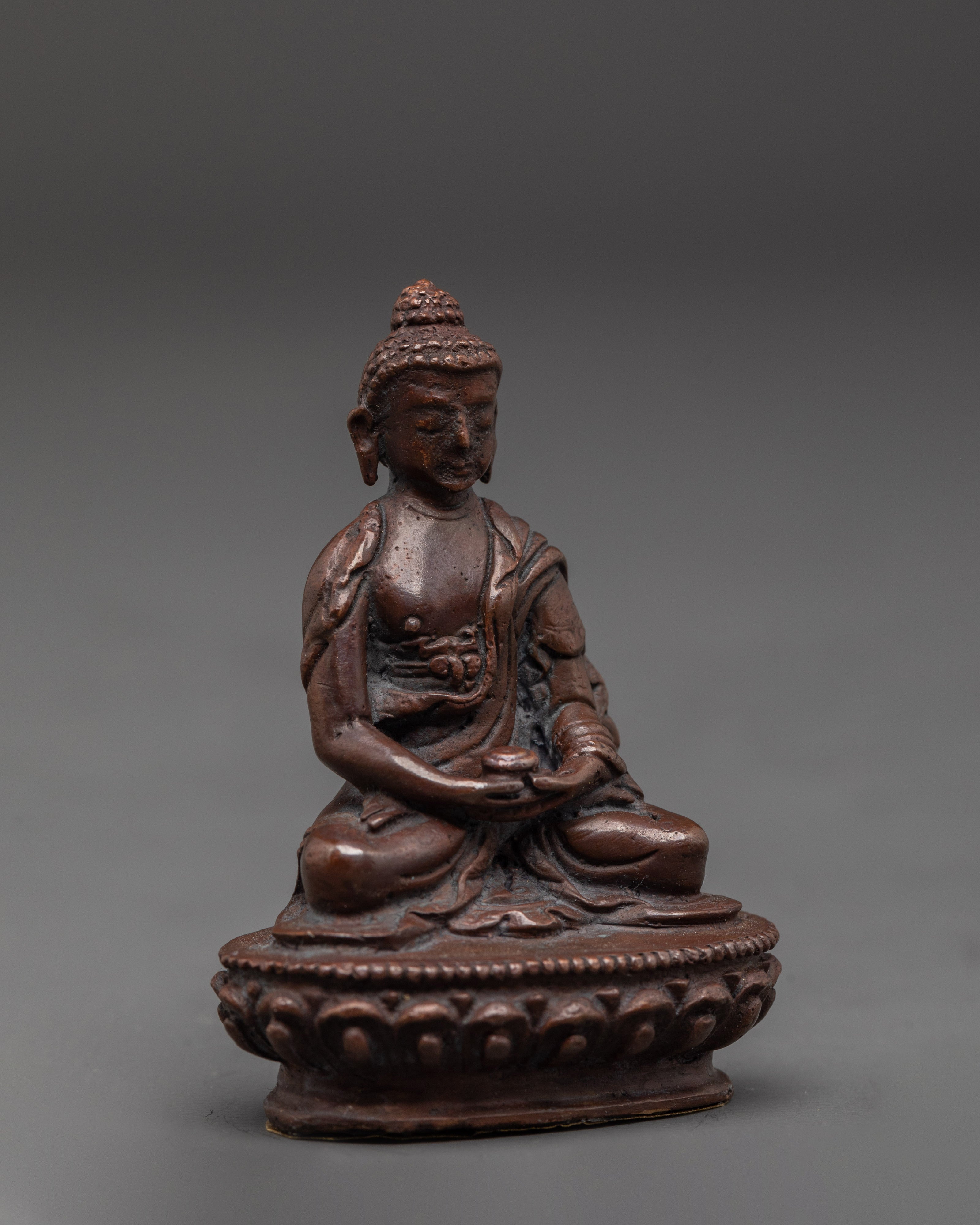 Amitabha Buddha Buddhist Sculpture | Oxidized Copper Meditation Statue