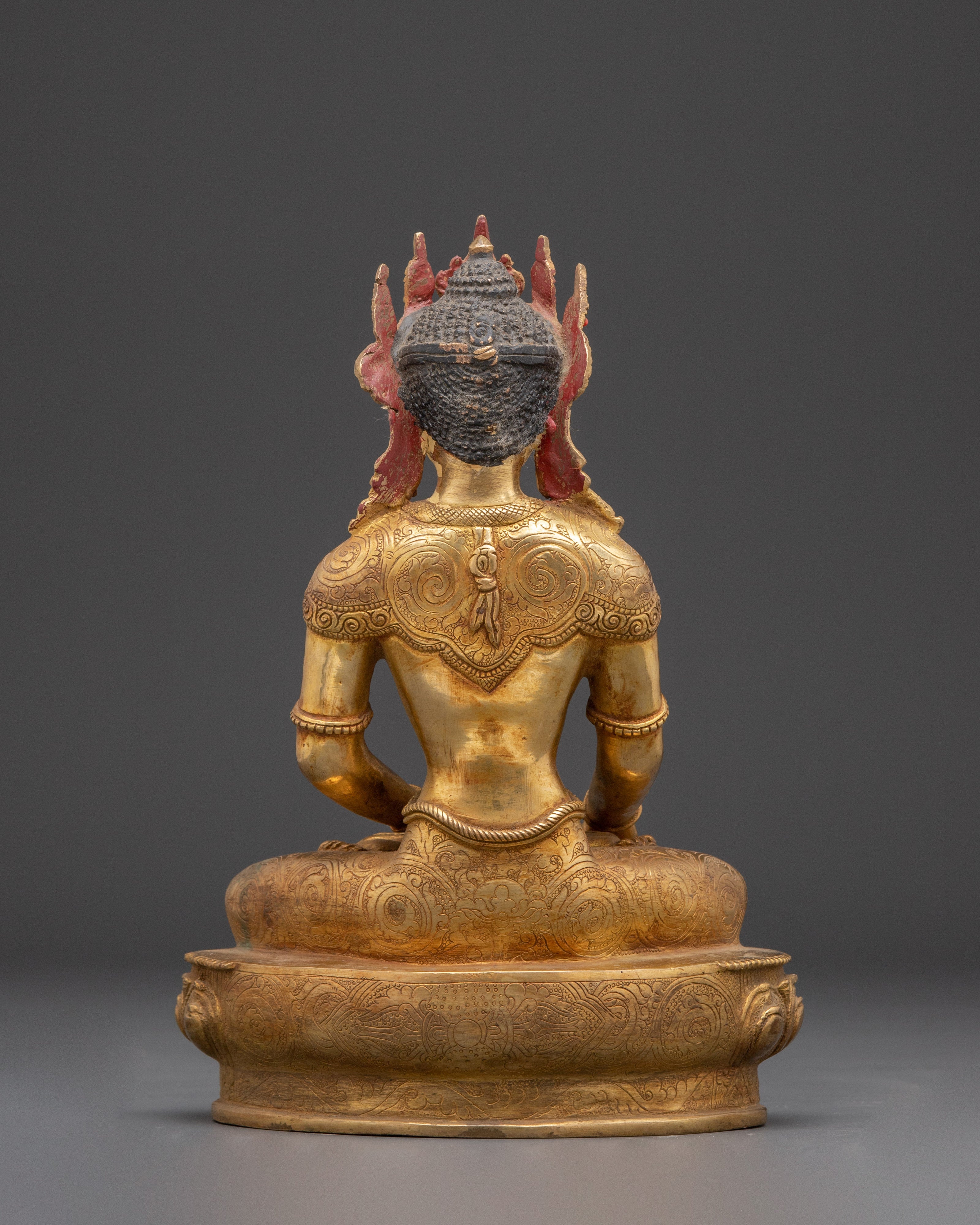 Handcrafted Crown Shakyamuni Buddha Statue | Spiritual Meditation Decor