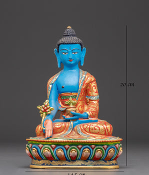Handcrafted Medicine Buddha Sculpture | Tibetan Healing Statue