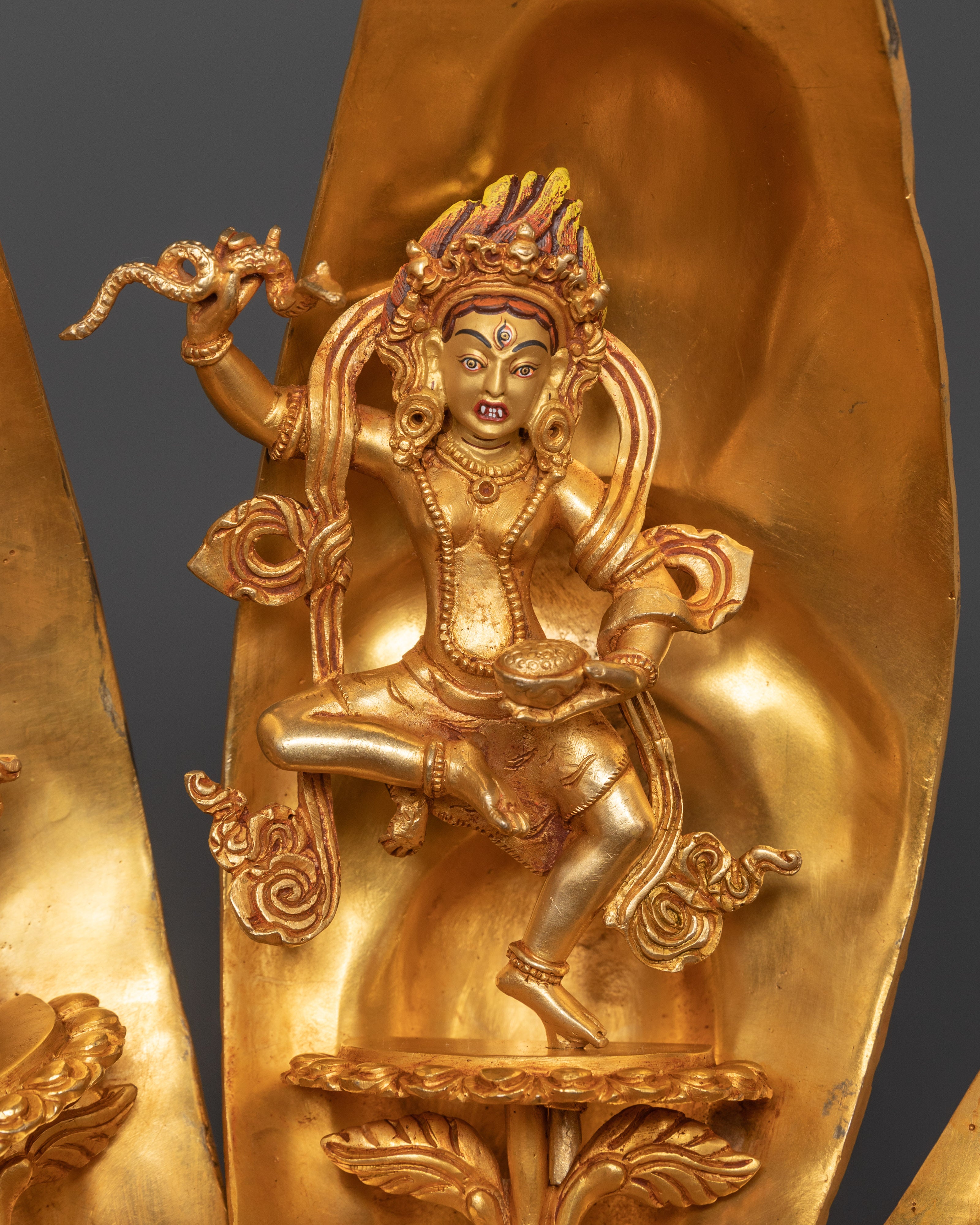 Tibetan Lotus Shrine and Altar Decor | Himalayan Ritual Masterpiece