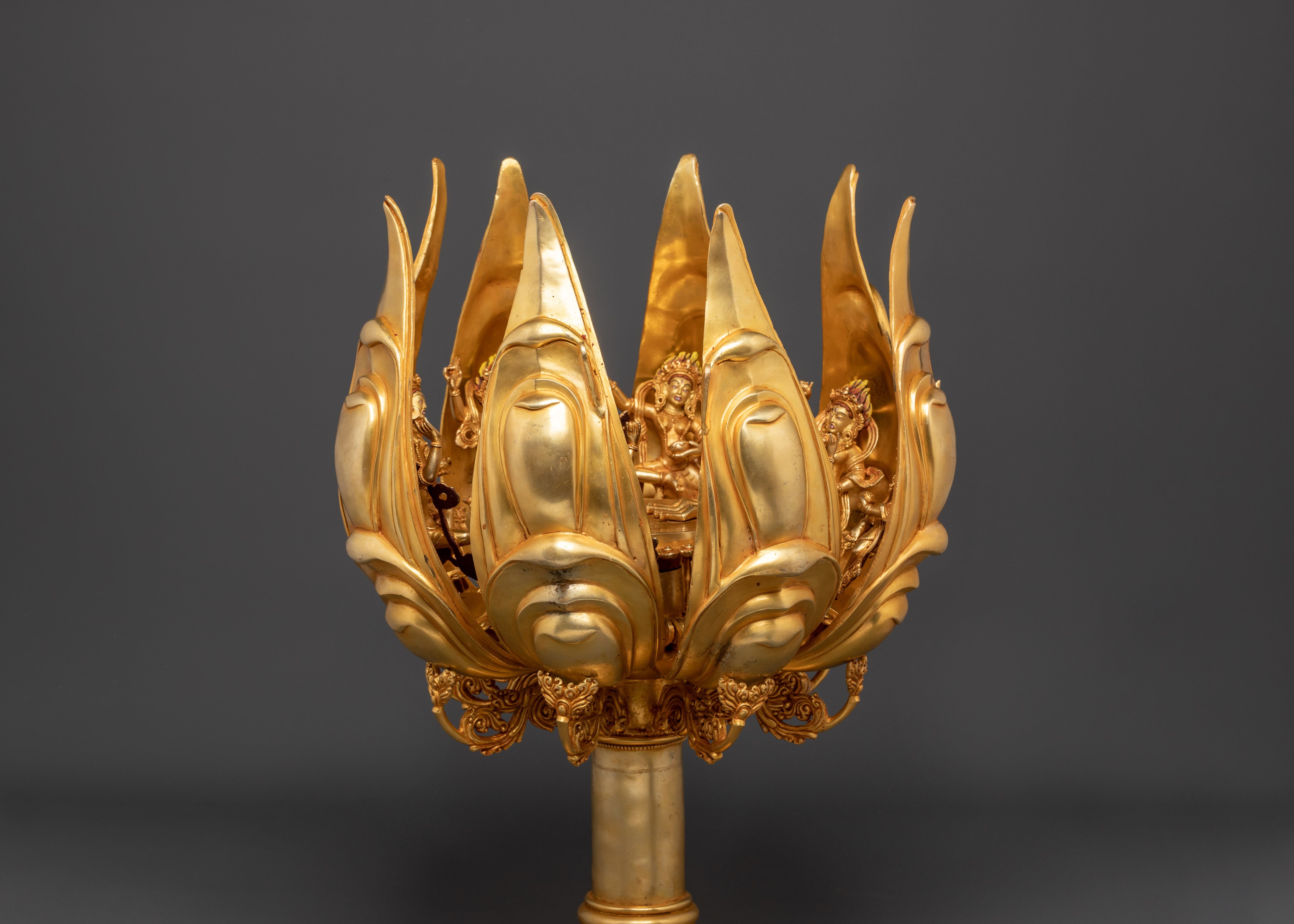 Tibetan Lotus Shrine and Altar Decor | Himalayan Ritual Masterpiece