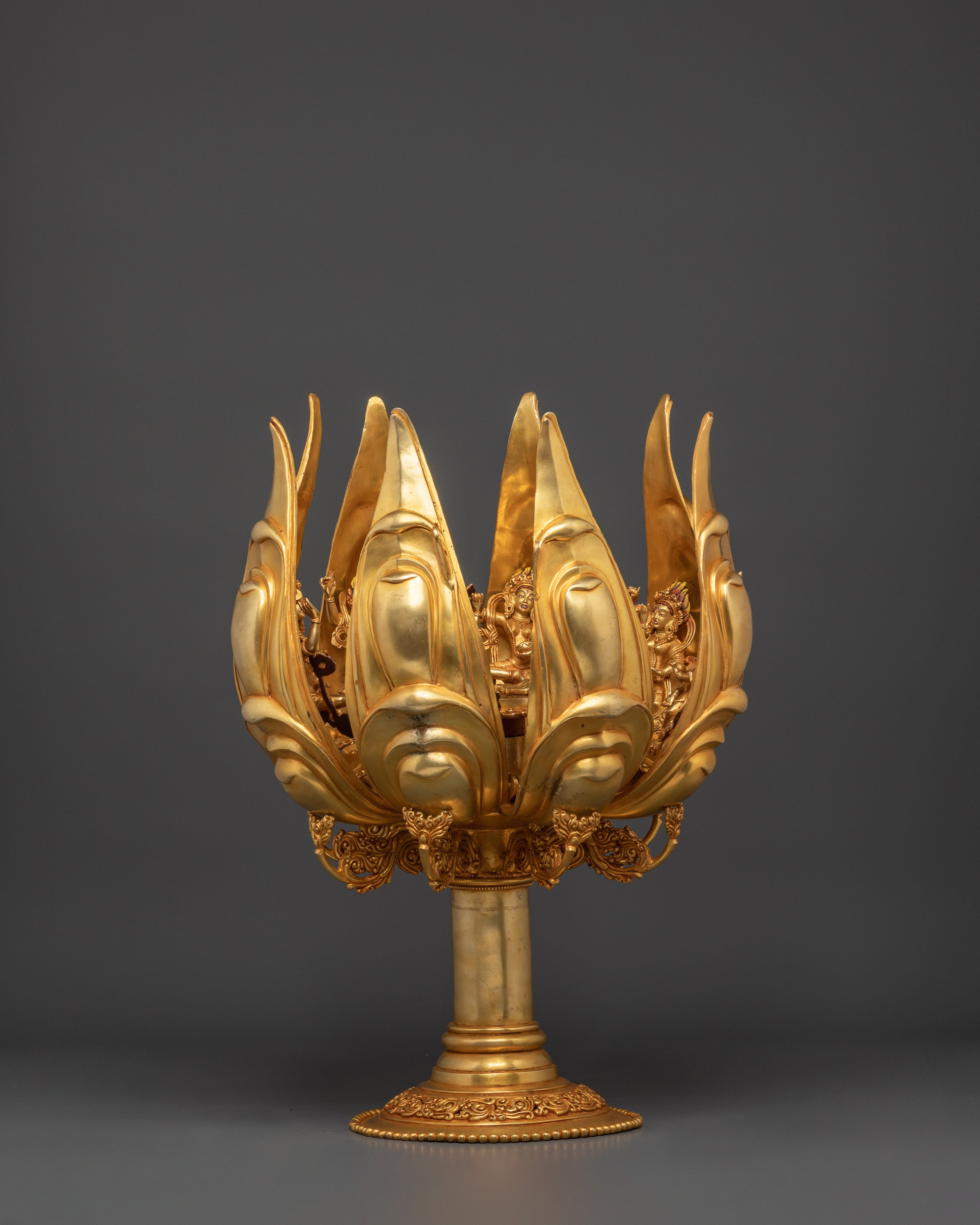 Tibetan Lotus Shrine and Altar Decor | Himalayan Ritual Masterpiece
