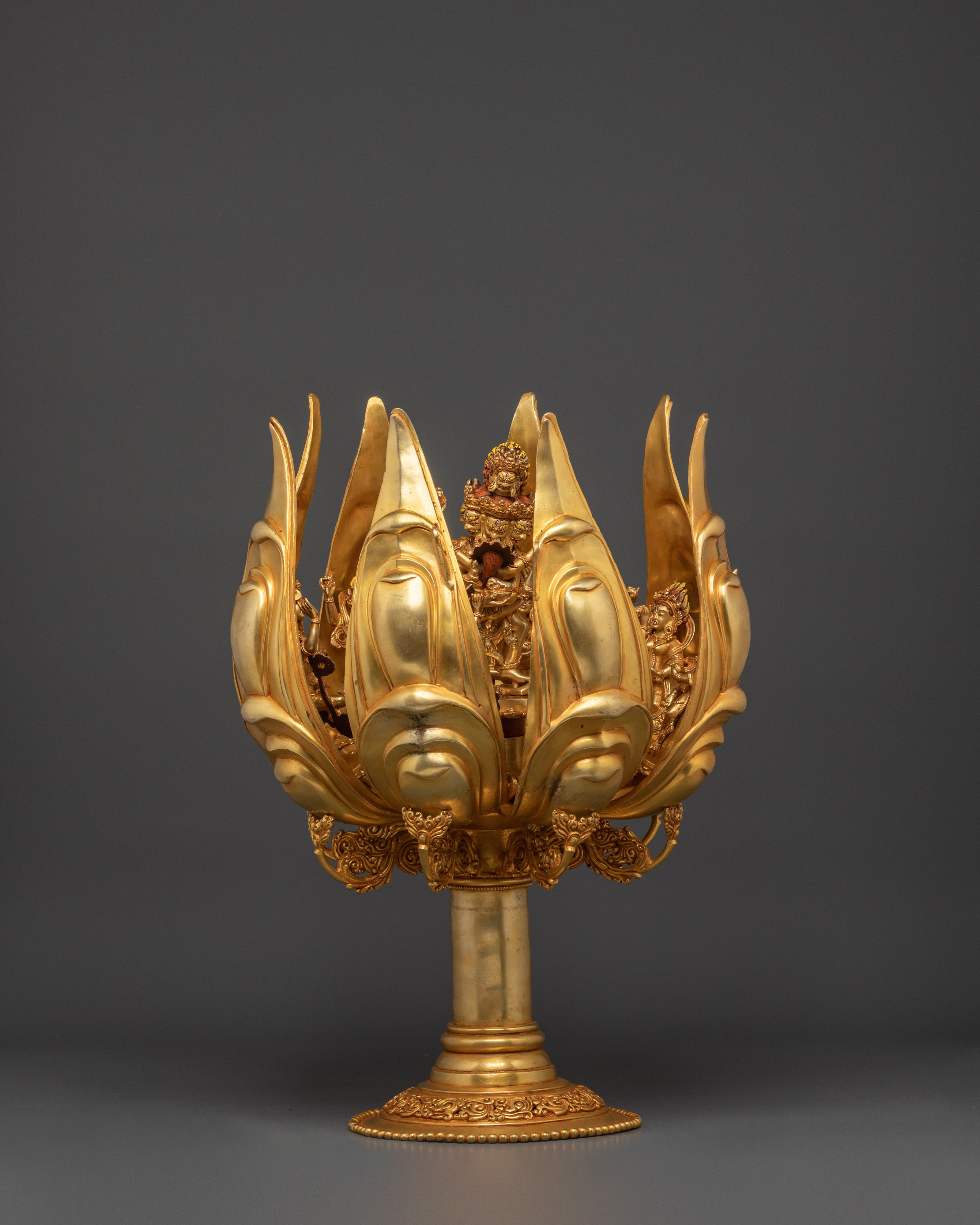 Tibetan Lotus Shrine and Altar Decor | Himalayan Ritual Masterpiece