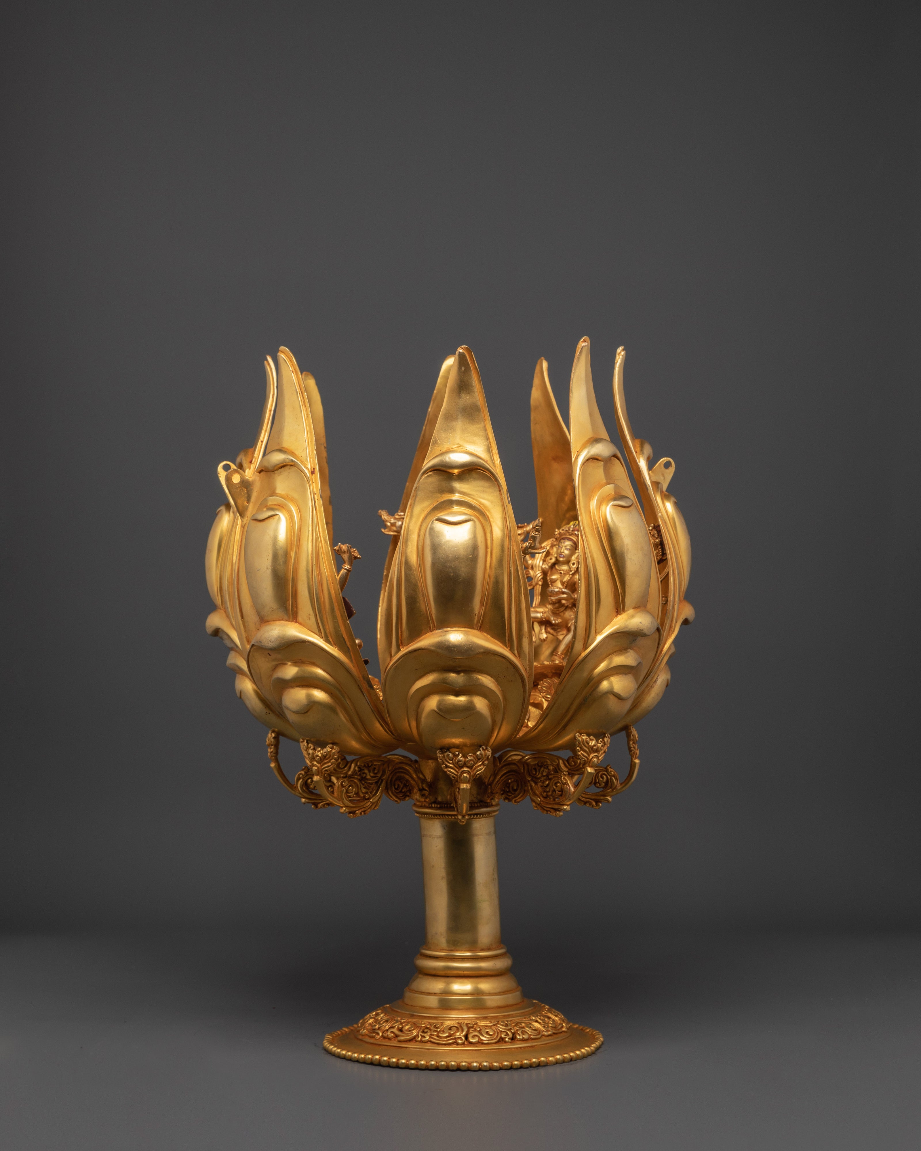 Tibetan Lotus Shrine and Altar Decor | Himalayan Ritual Masterpiece