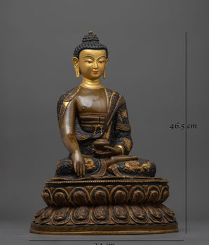 Oxidized Shakyamuni Buddha Figurine | Embrace Ancient Wisdom and Serenity