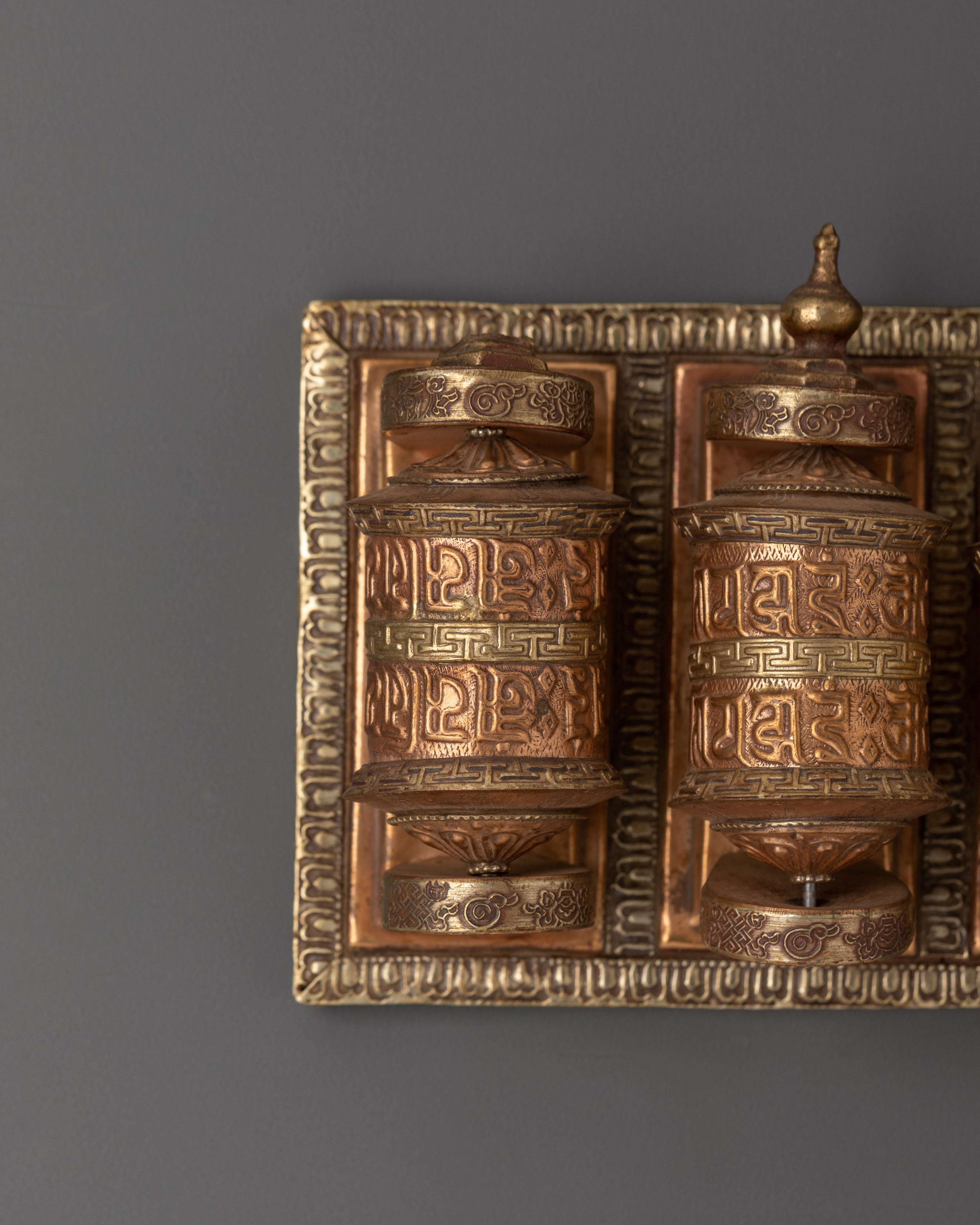 Handcrafted Buddhist Altar Prayer Wheel | Sacred Mantra Wheel for Mindfulness