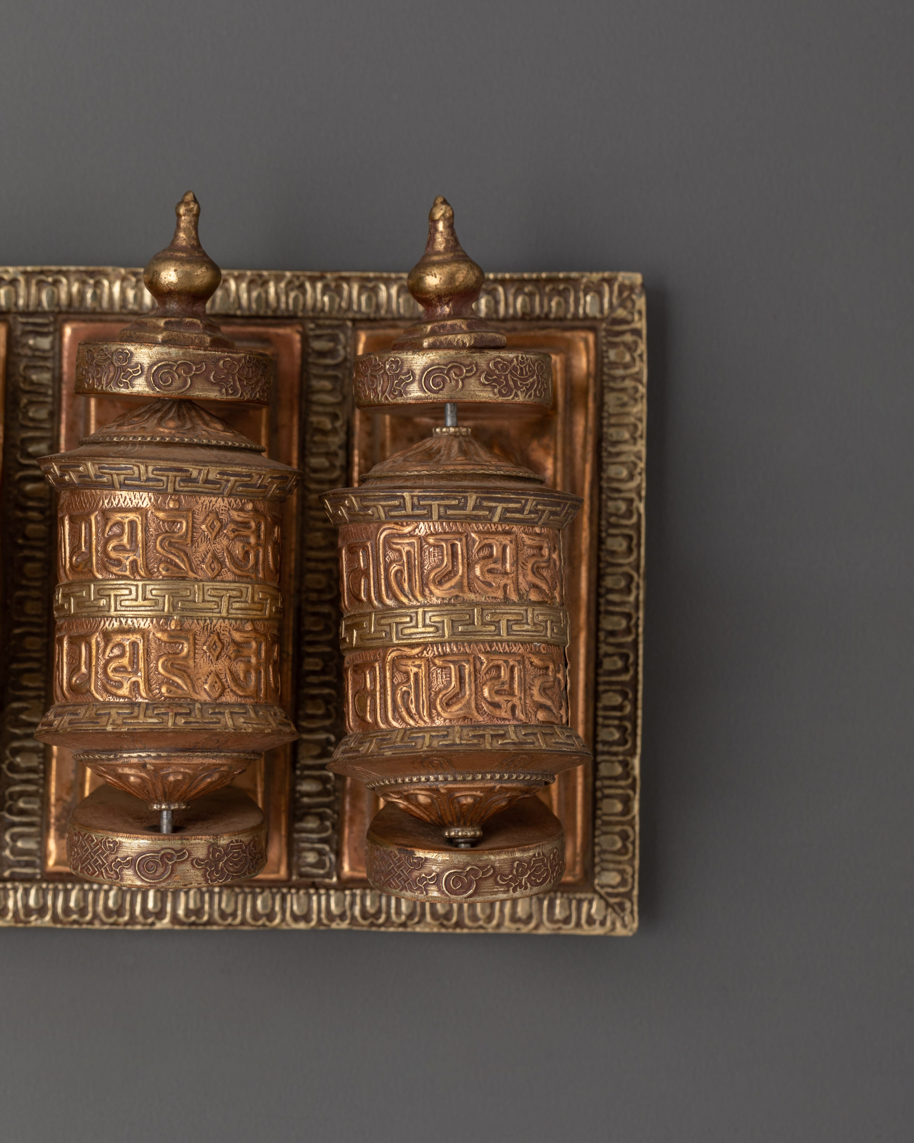 Handcrafted Buddhist Altar Prayer Wheel | Sacred Mantra Wheel for Mindfulness