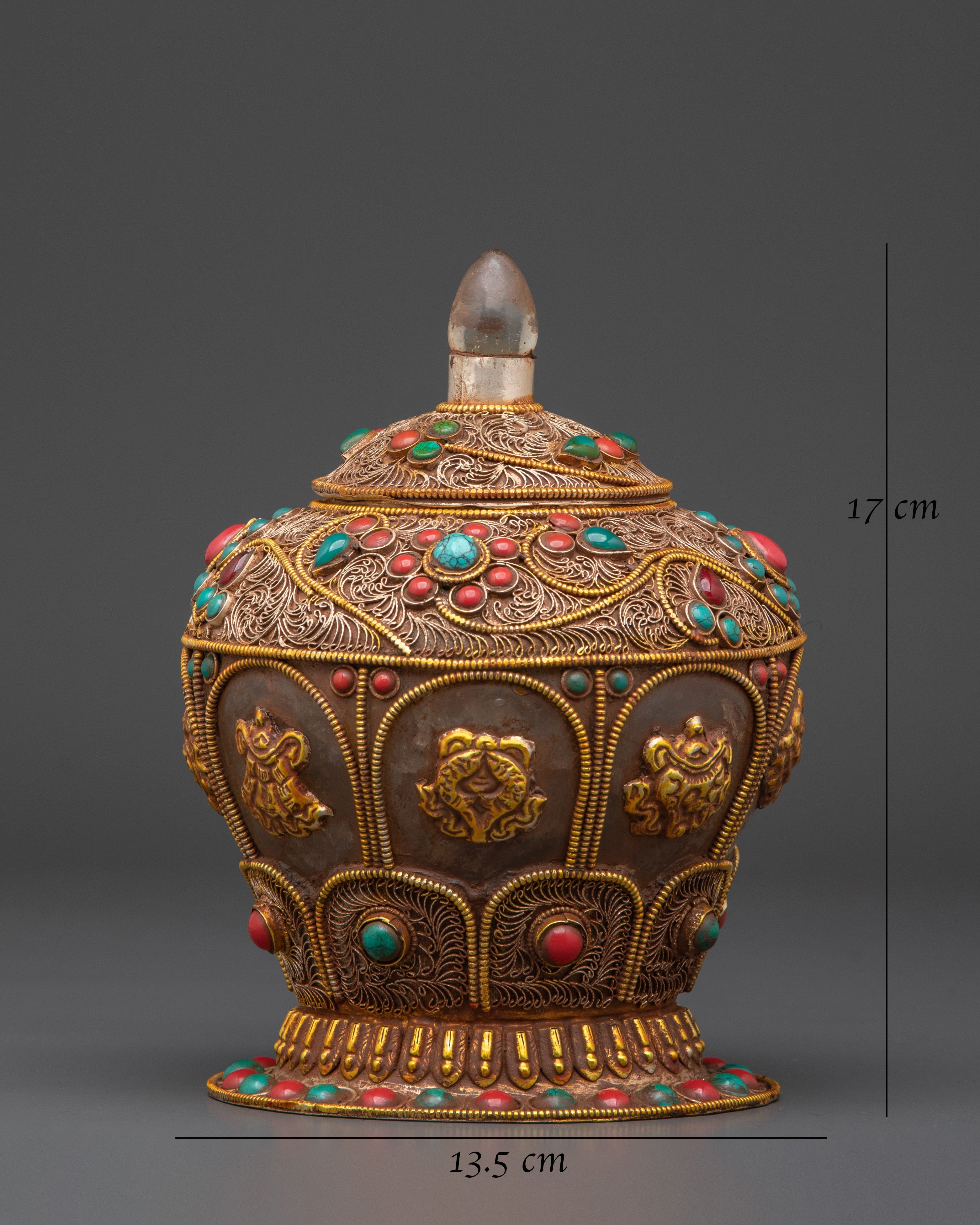 Sacred Rice Pot with 8 Auspicious Symbols | Spiritual Home Decor