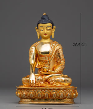 Handmade Gold Gilded Shakyamuni Buddha Statue | Tibetan Buddhist Art