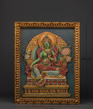 Goddess Green Tara Wall Hanging | Spiritual and Decorative Relief Art