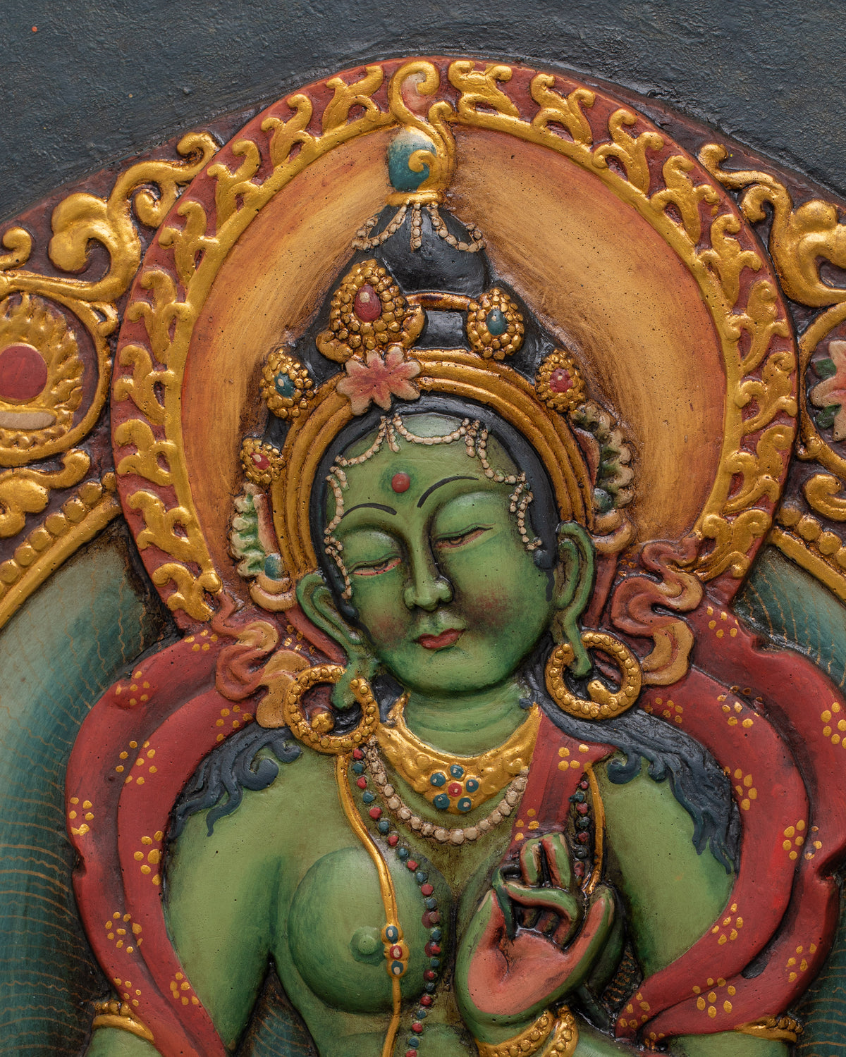 Goddess Green Tara Wall Hanging | Spiritual and Decorative Relief Art