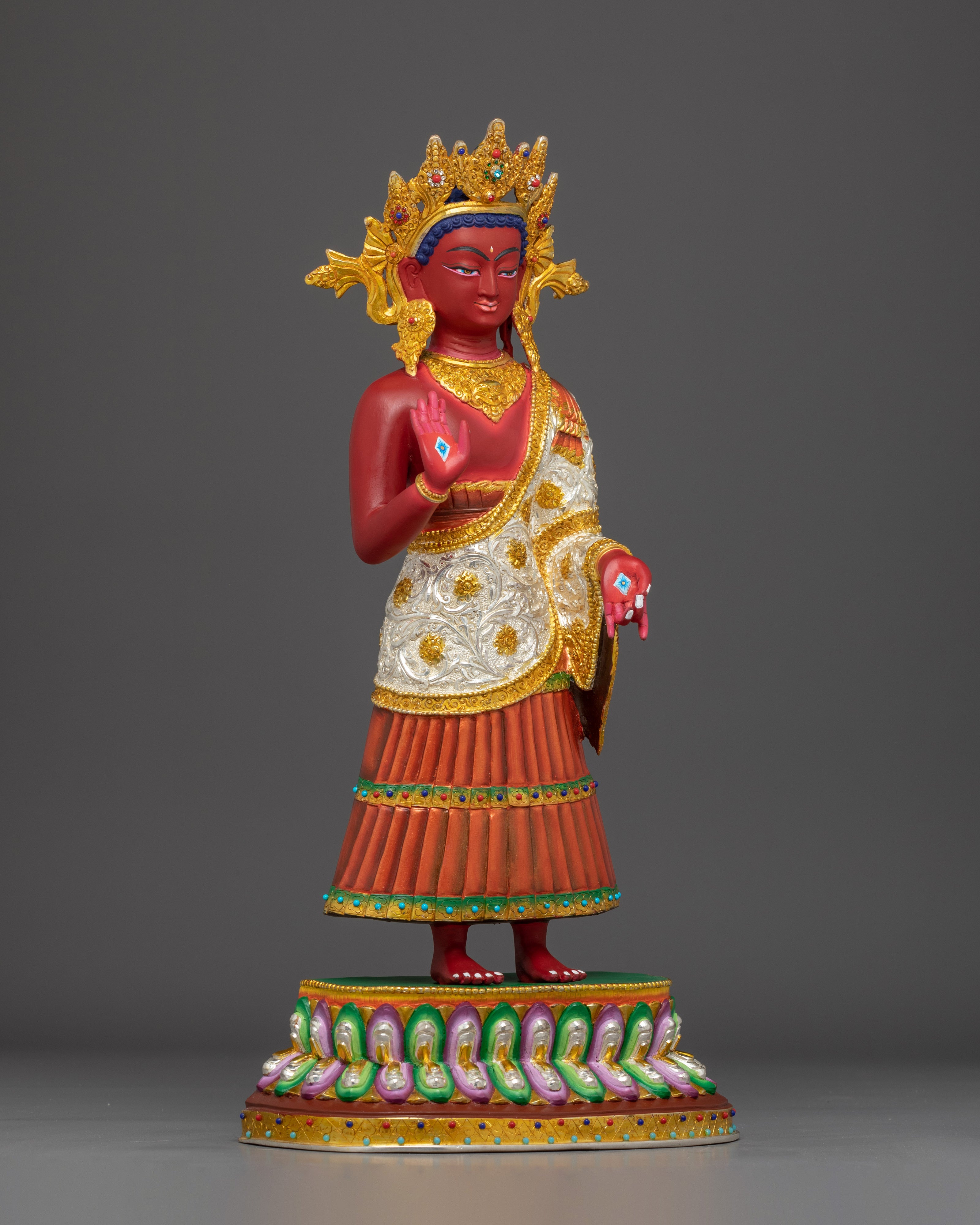 Shakyamuni Buddha with Crown Sculpture | Historical Buddha