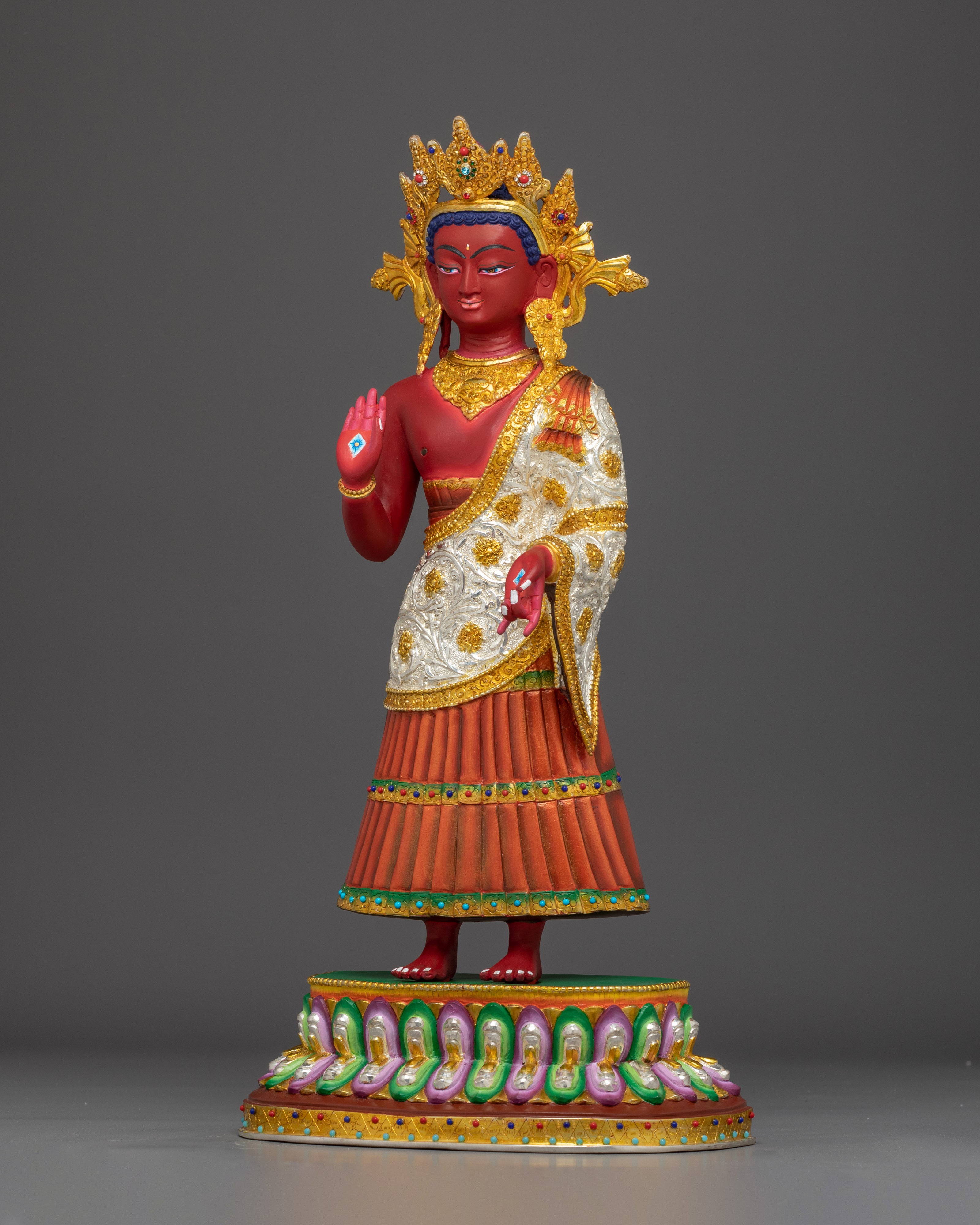 Shakyamuni Buddha with Crown Sculpture | Historical Buddha