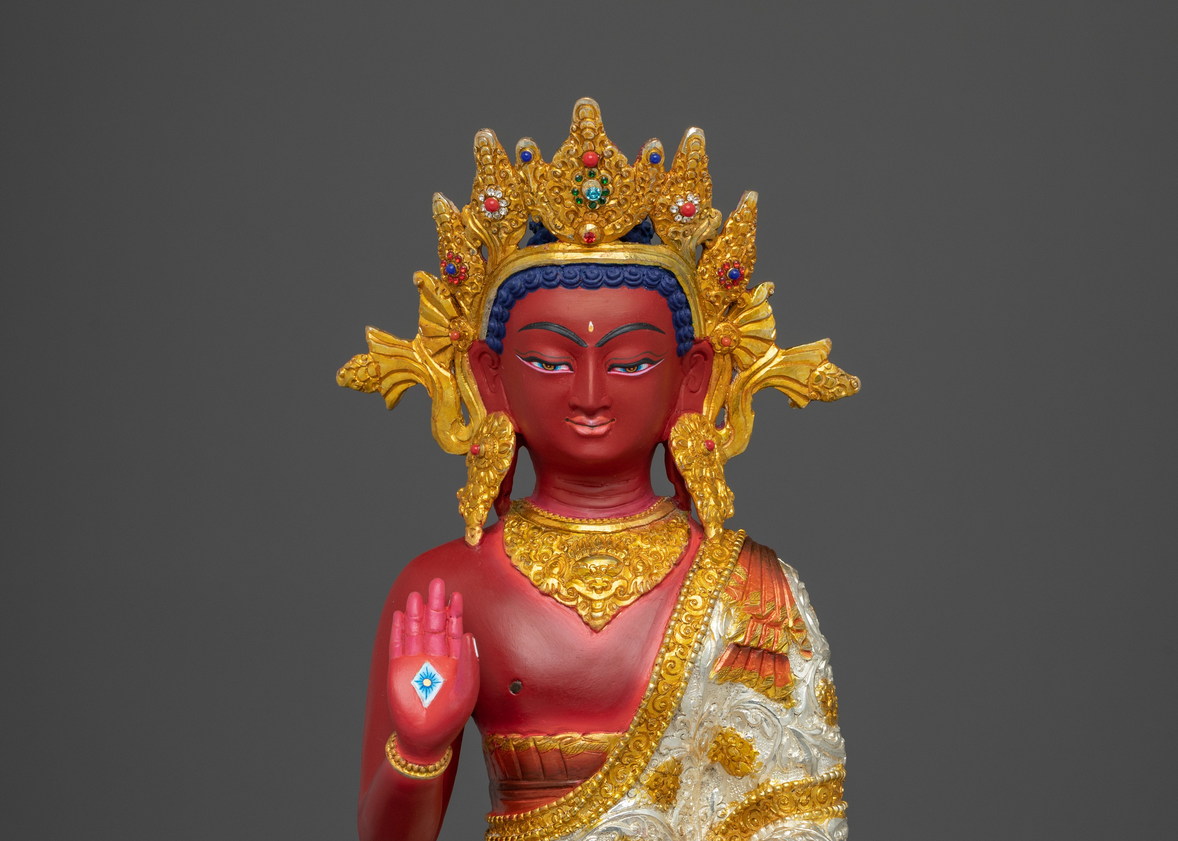 Shakyamuni Buddha with Crown Sculpture | Historical Buddha