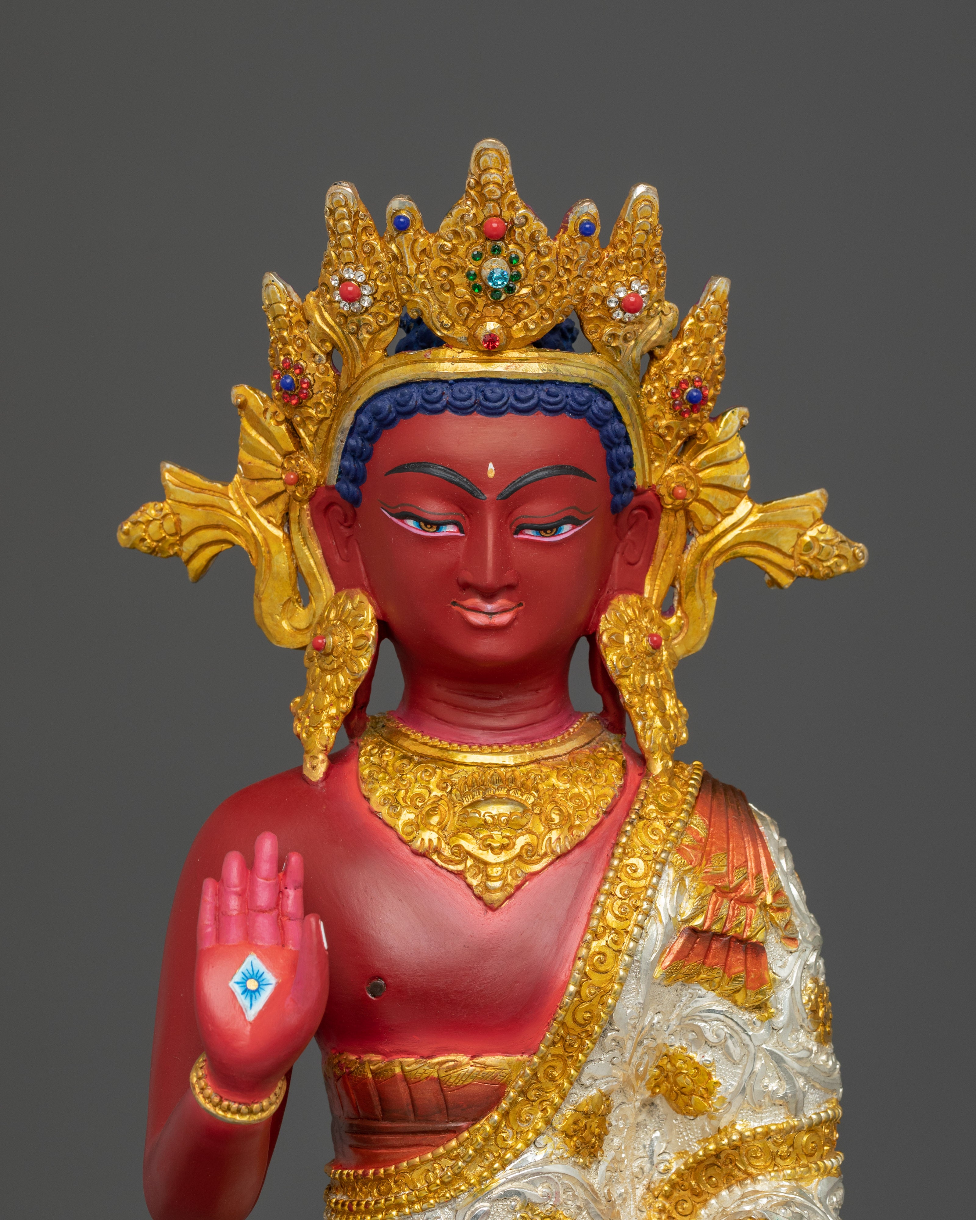 Shakyamuni Buddha with Crown Sculpture | Historical Buddha