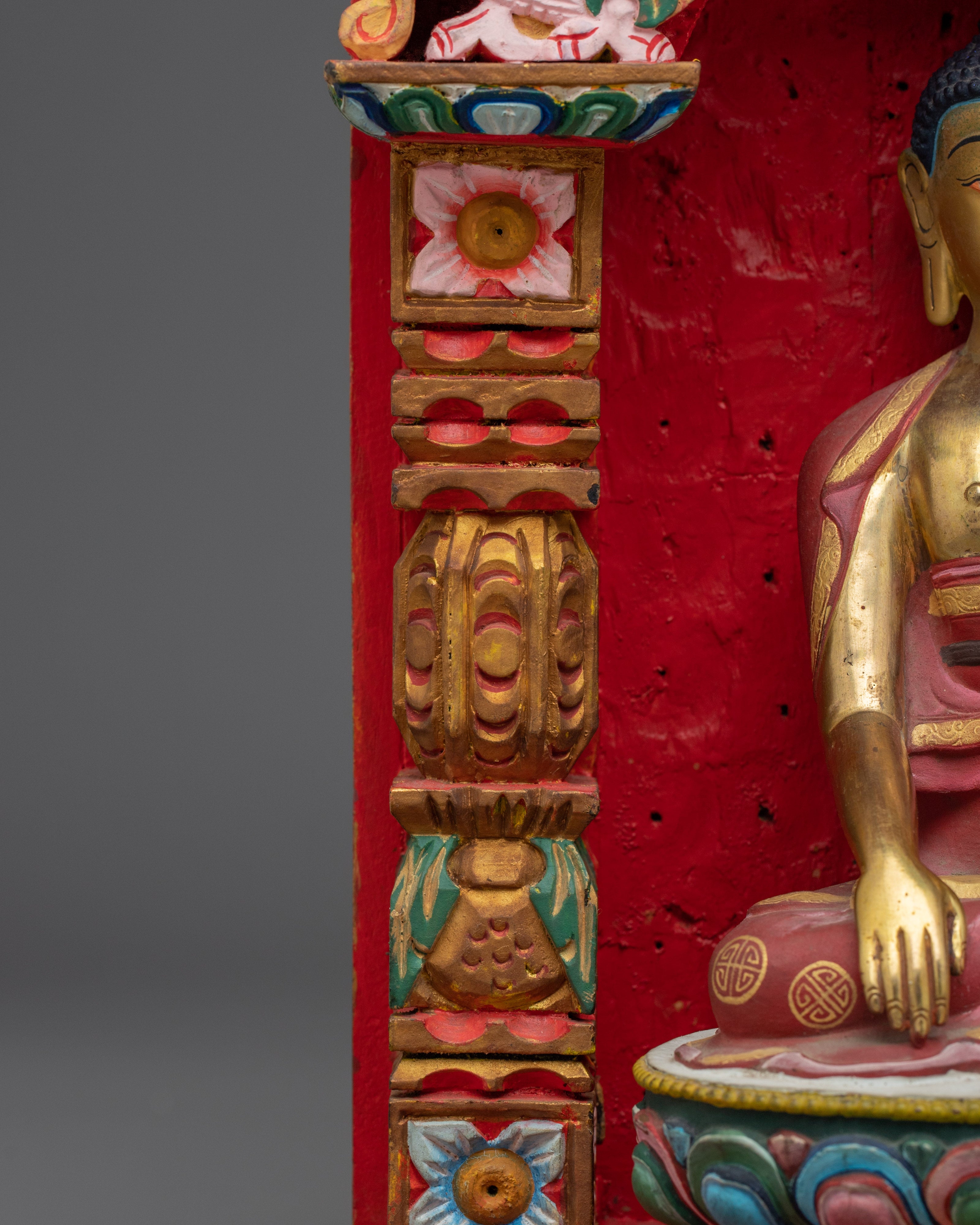 Historical Shakyamuni Buddha Figurine with Beautiful Throne | Enlightened One
