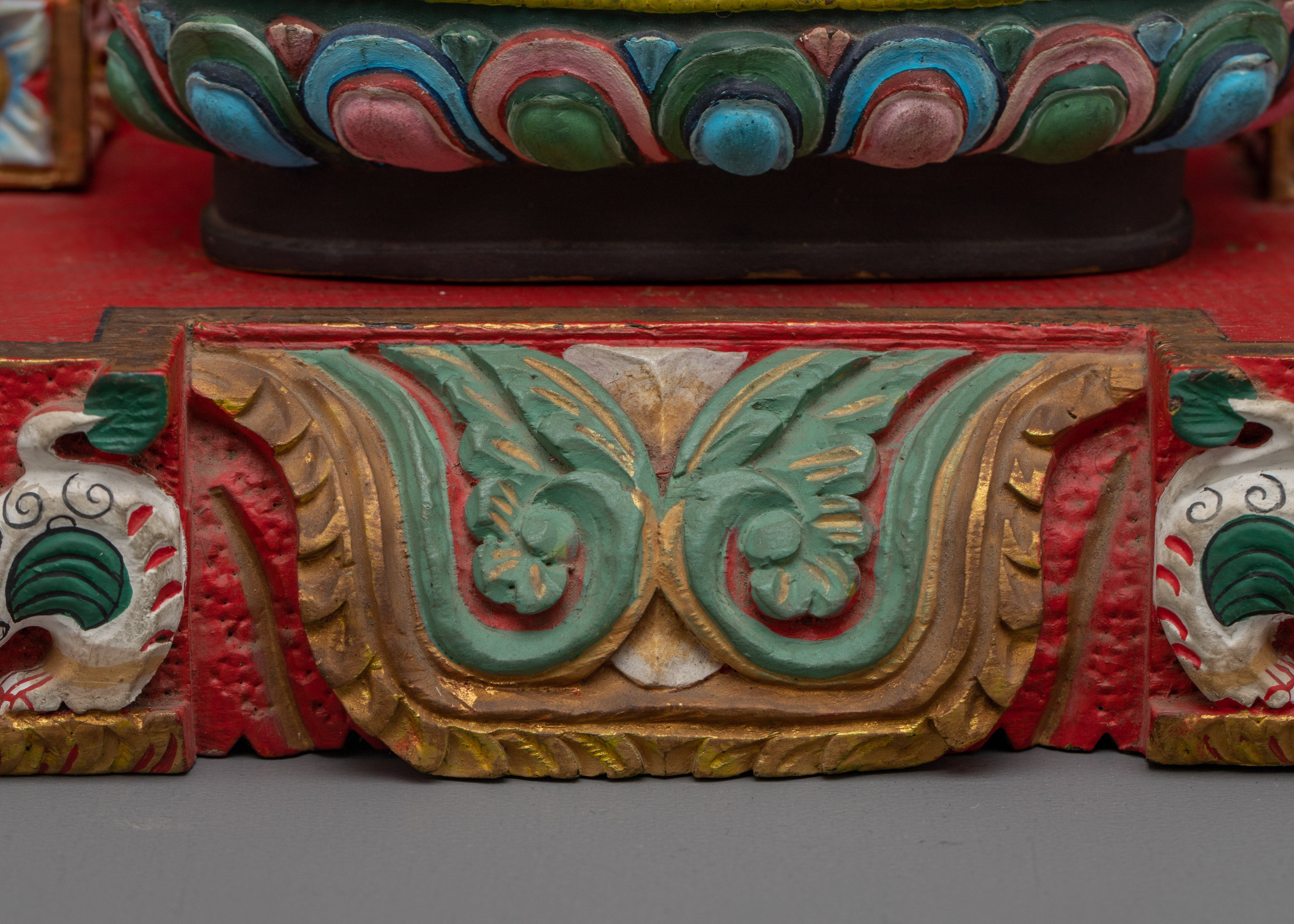 Historical Shakyamuni Buddha Figurine with Beautiful Throne | Enlightened One