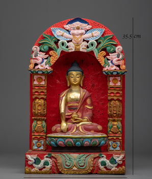 Historical Shakyamuni Buddha Figurine with Beautiful Throne | Enlightened One
