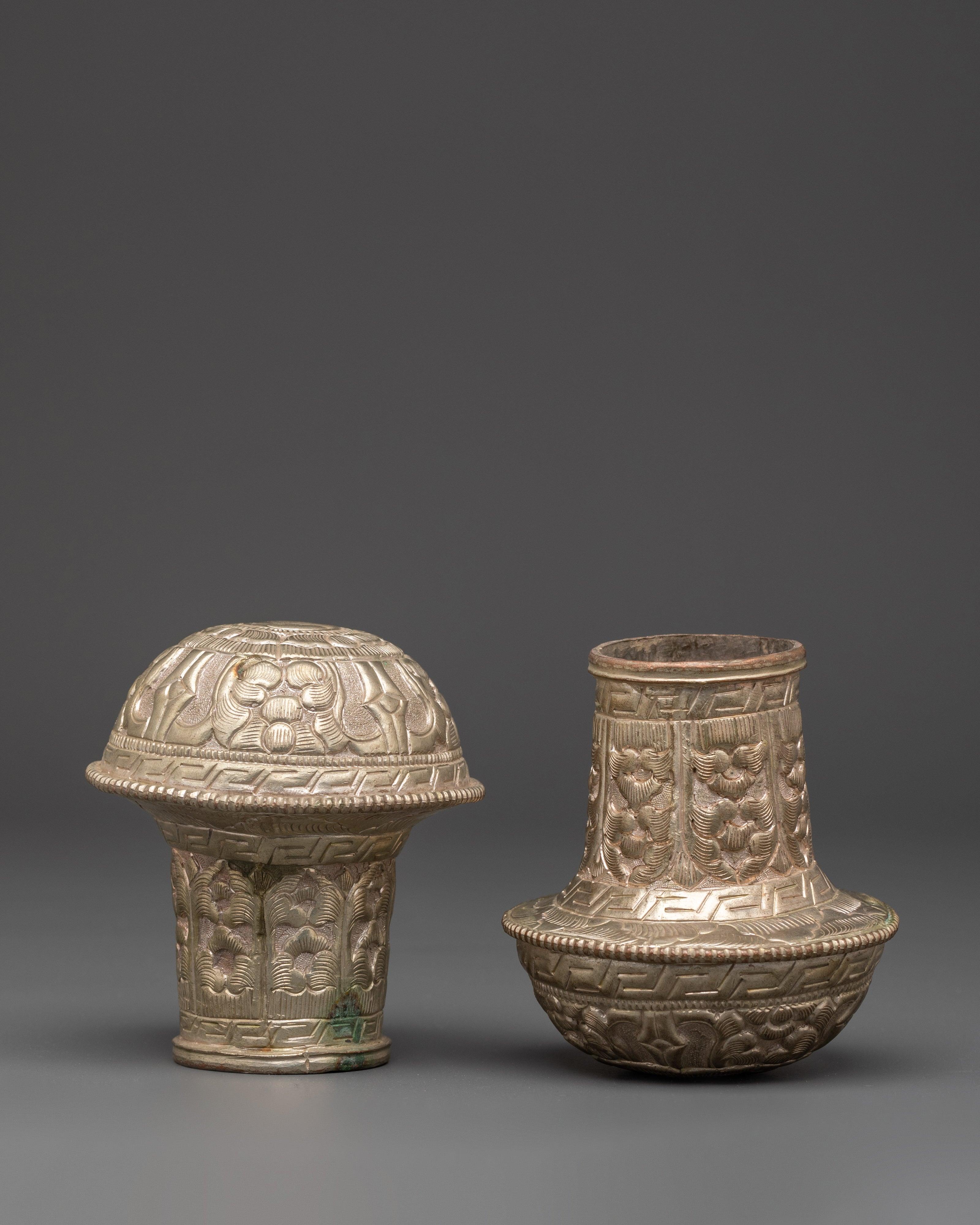 Silver Plated Brocade Stick Cap | Ideal for Spiritual Practices