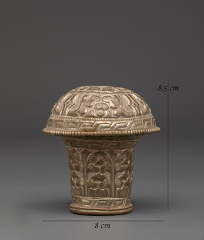 Silver Plated Brocade Stick Cap | Ideal for Spiritual Practices