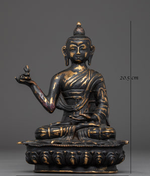 Handmade Tranquil Buddha Statue | Antique Finish Copper Meditation Sculpture