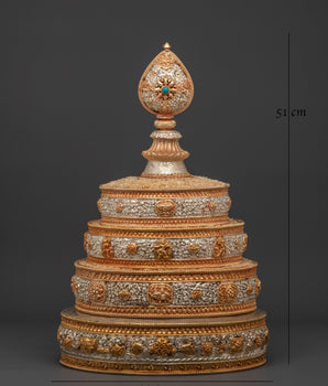 Himalayan Handcrafted Mandala Art | Copper & Gold Plated Design with Turquoise