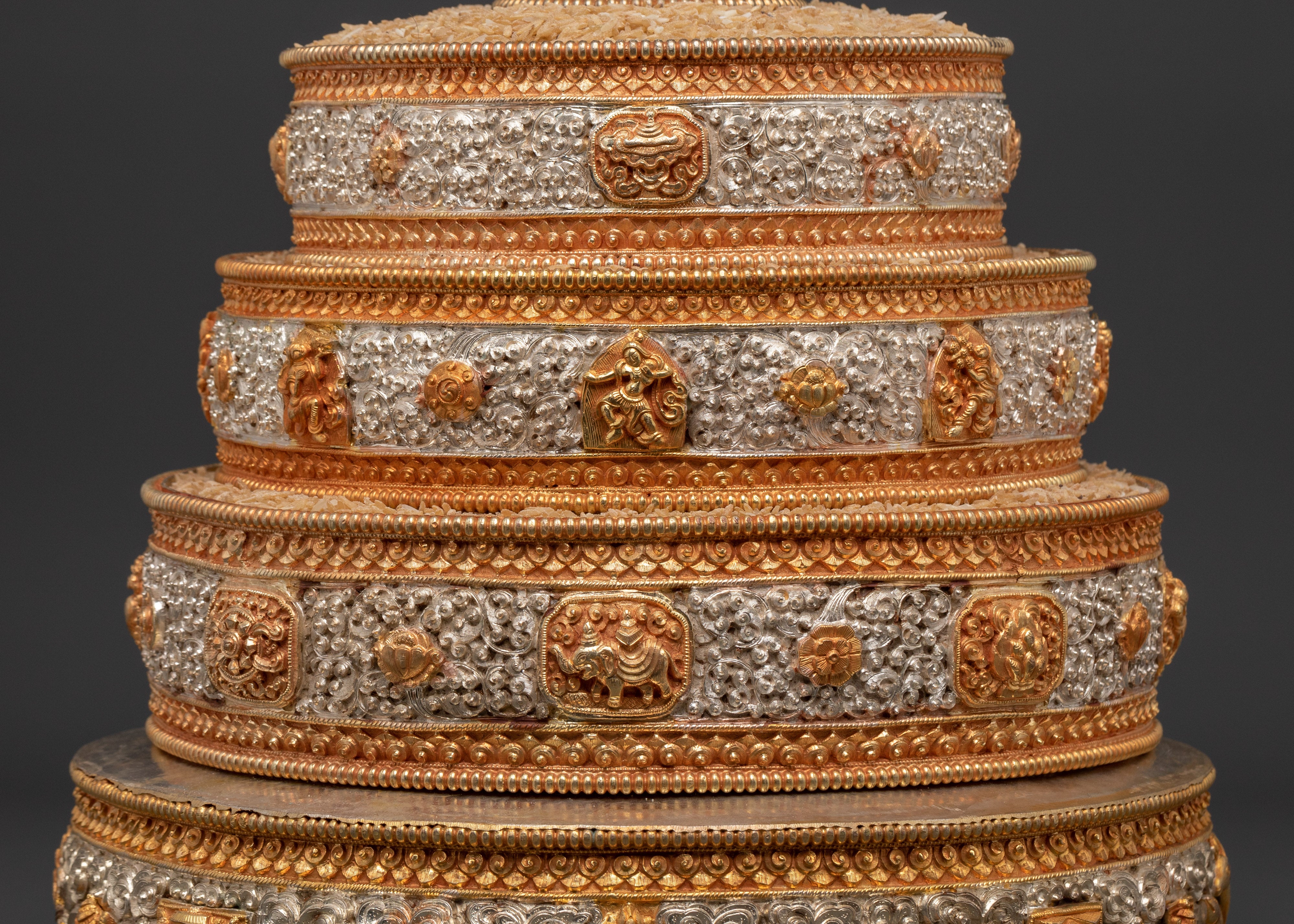 Himalayan Handcrafted Mandala Art | Copper & Gold Plated Design with Turquoise