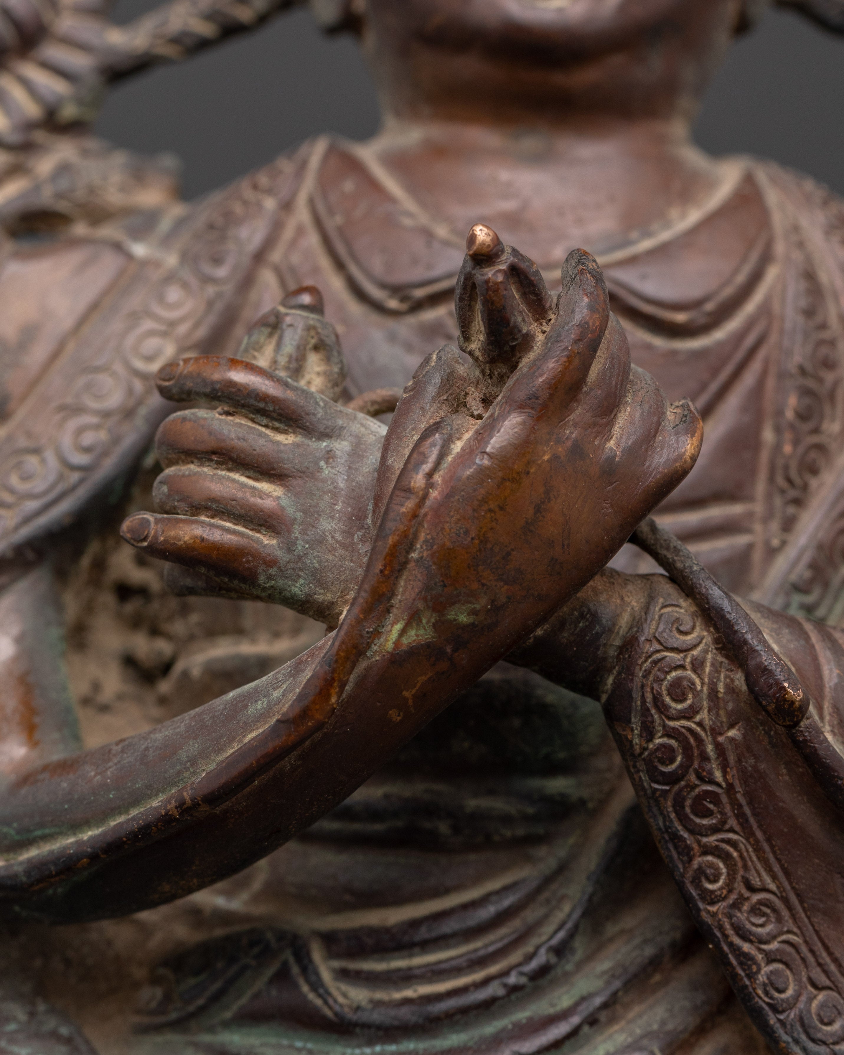 Handmade Oxidized Karmapa Statue | Tibetan Buddhist Sculpture