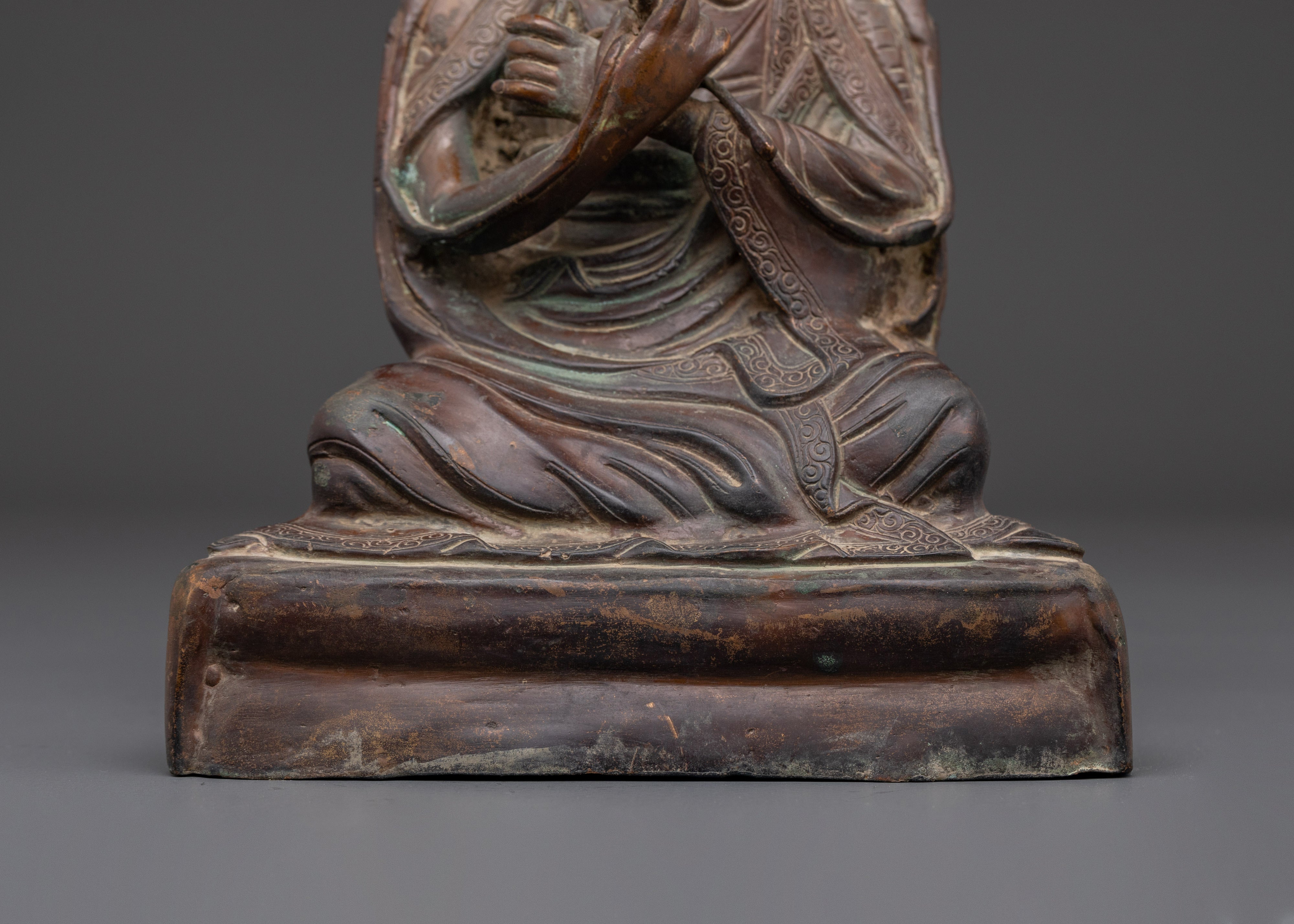 Handmade Oxidized Karmapa Statue | Tibetan Buddhist Sculpture
