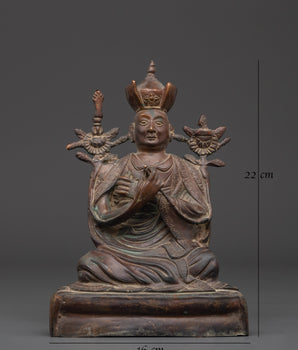 Handmade Oxidized Karmapa Statue | Tibetan Buddhist Sculpture