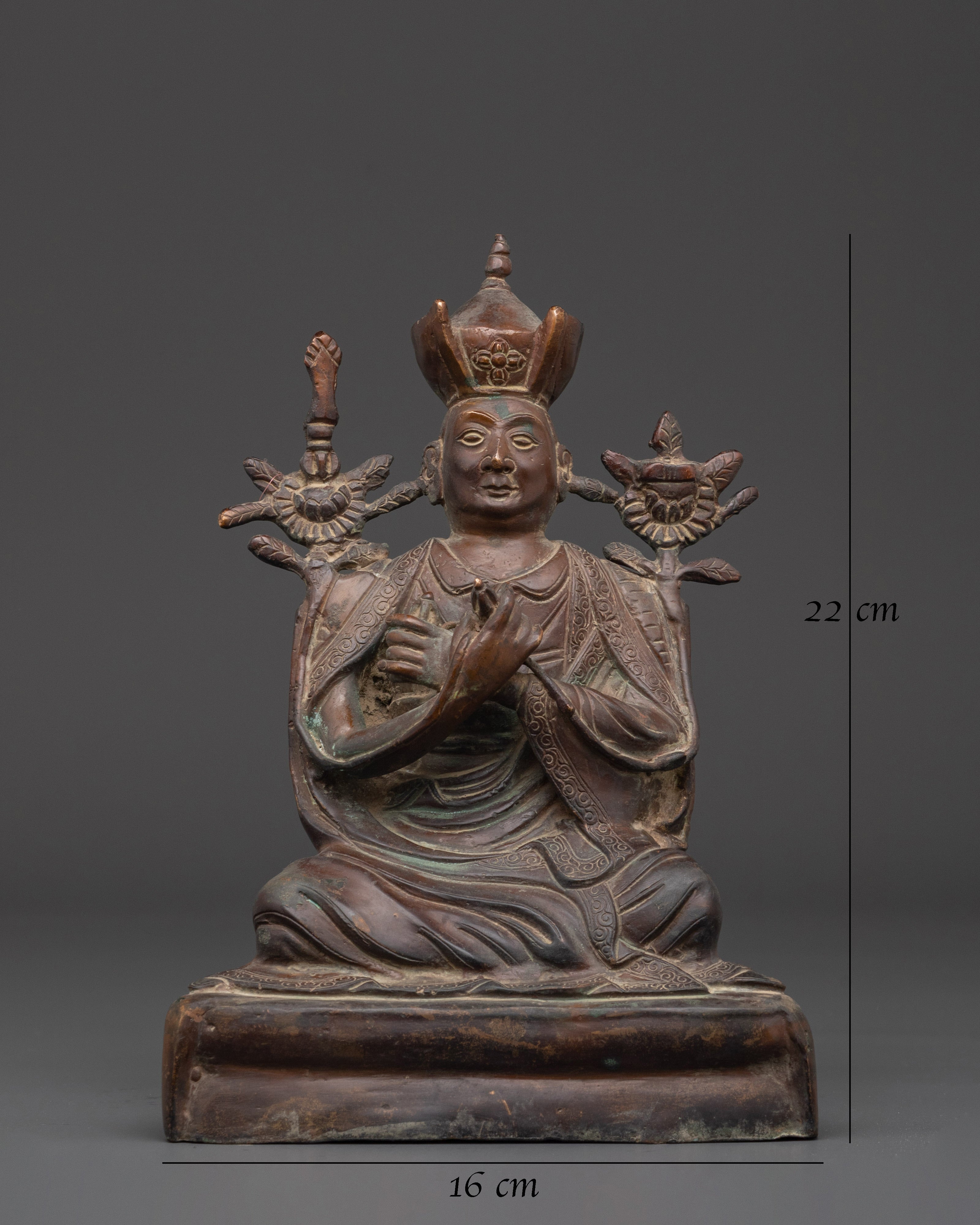 Handmade Oxidized Karmapa Statue | Tibetan Buddhist Sculpture