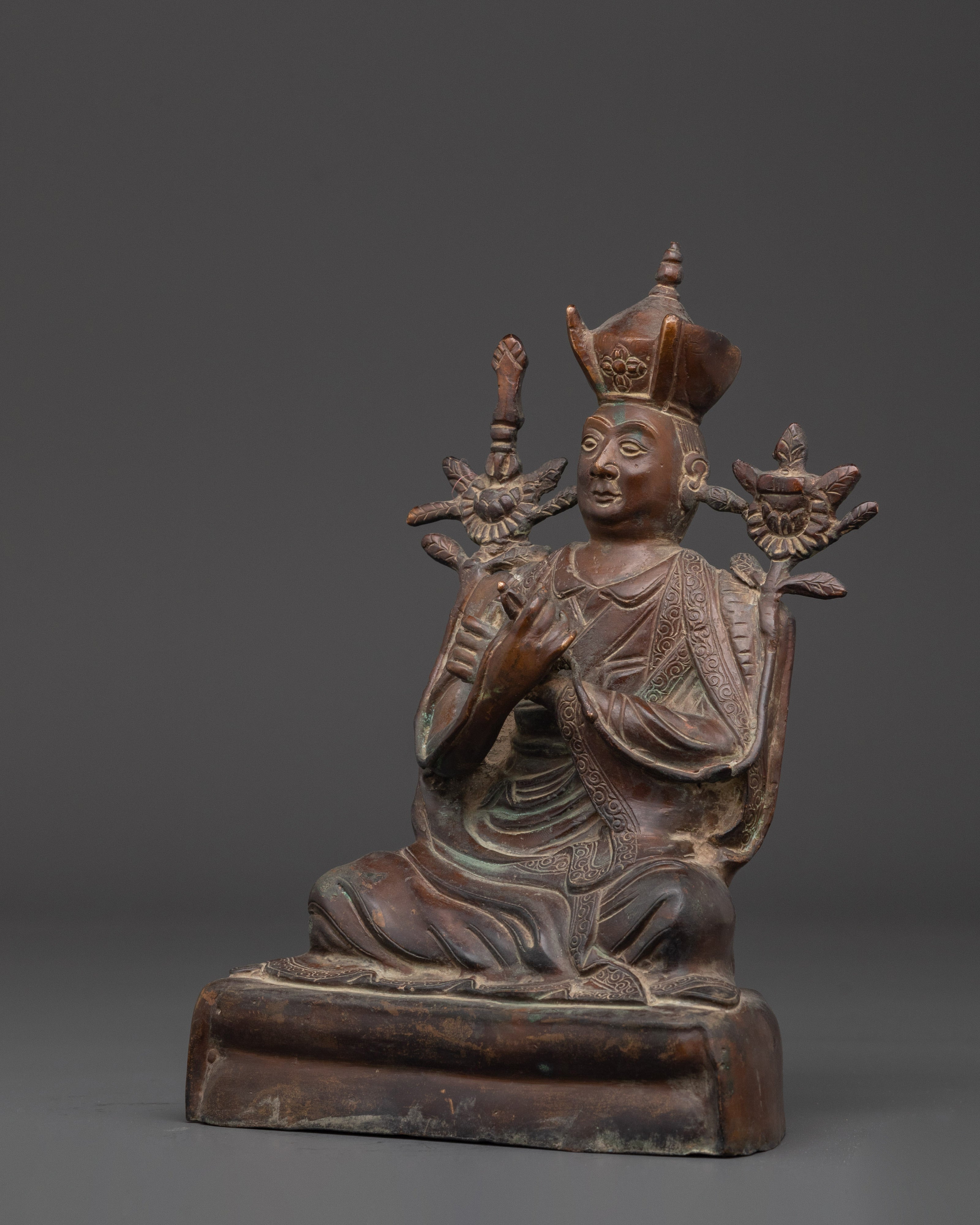 Handmade Oxidized Karmapa Statue | Tibetan Buddhist Sculpture