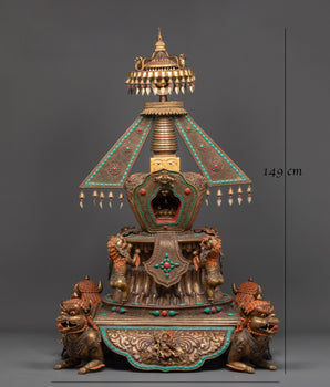 Handcrafted Altar Shrine Stupa | Sacred Offering Piece with Coral & Turquoise