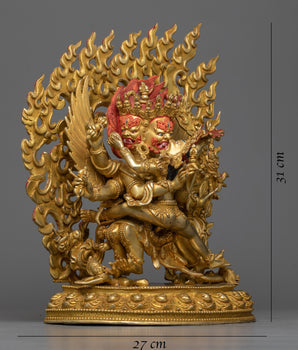 Vajrakilaya Statue for Spiritual Practice | 24K Gold Gilded Copper Sculpture