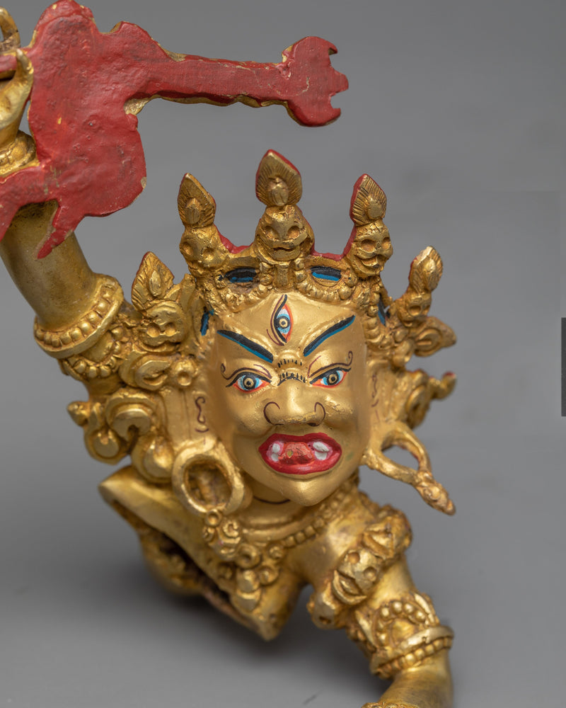 Vajrakilaya Statue for Spiritual Practice | 24K Gold Gilded Copper Sculpture